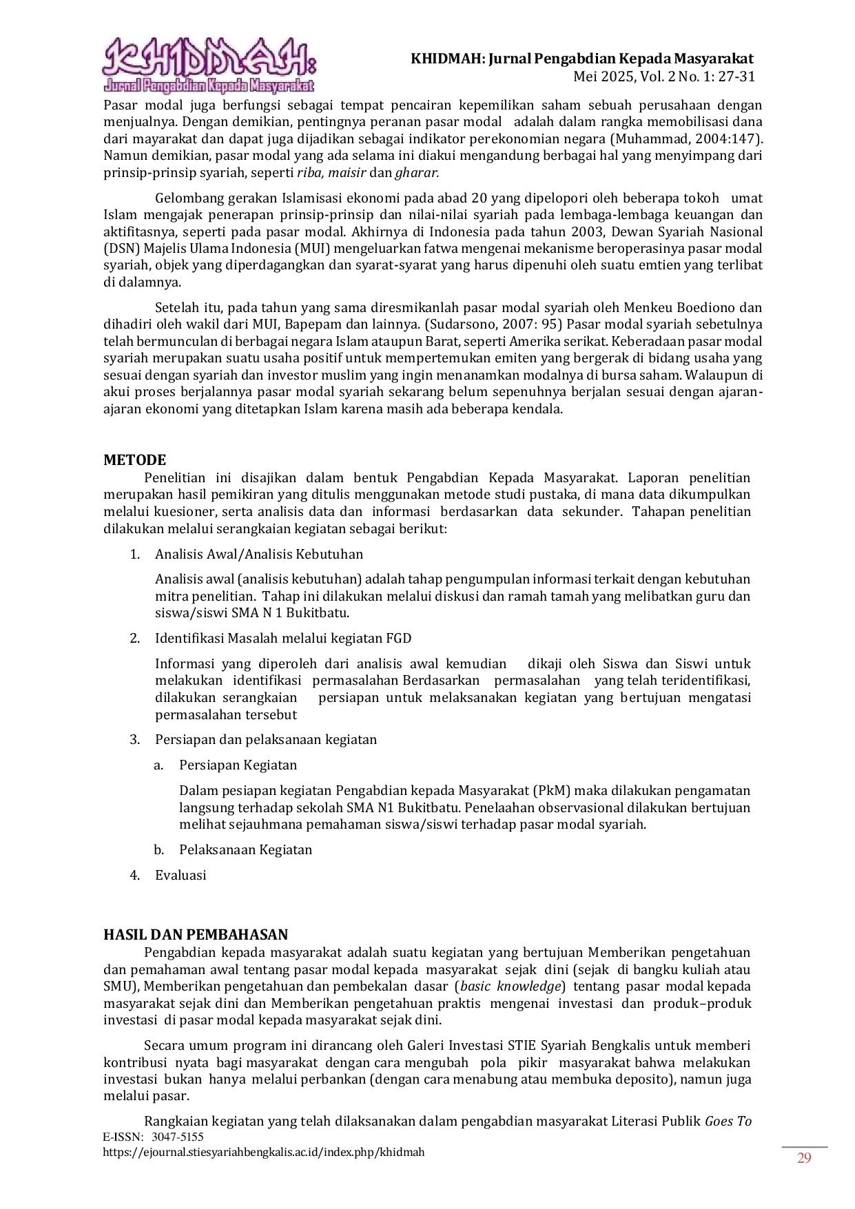 JURIS Literasi Publik Goes To School Strategi Cerdas Untuk Mengatasi Investasi Ilegal di SMAN 1 Bukit Batu