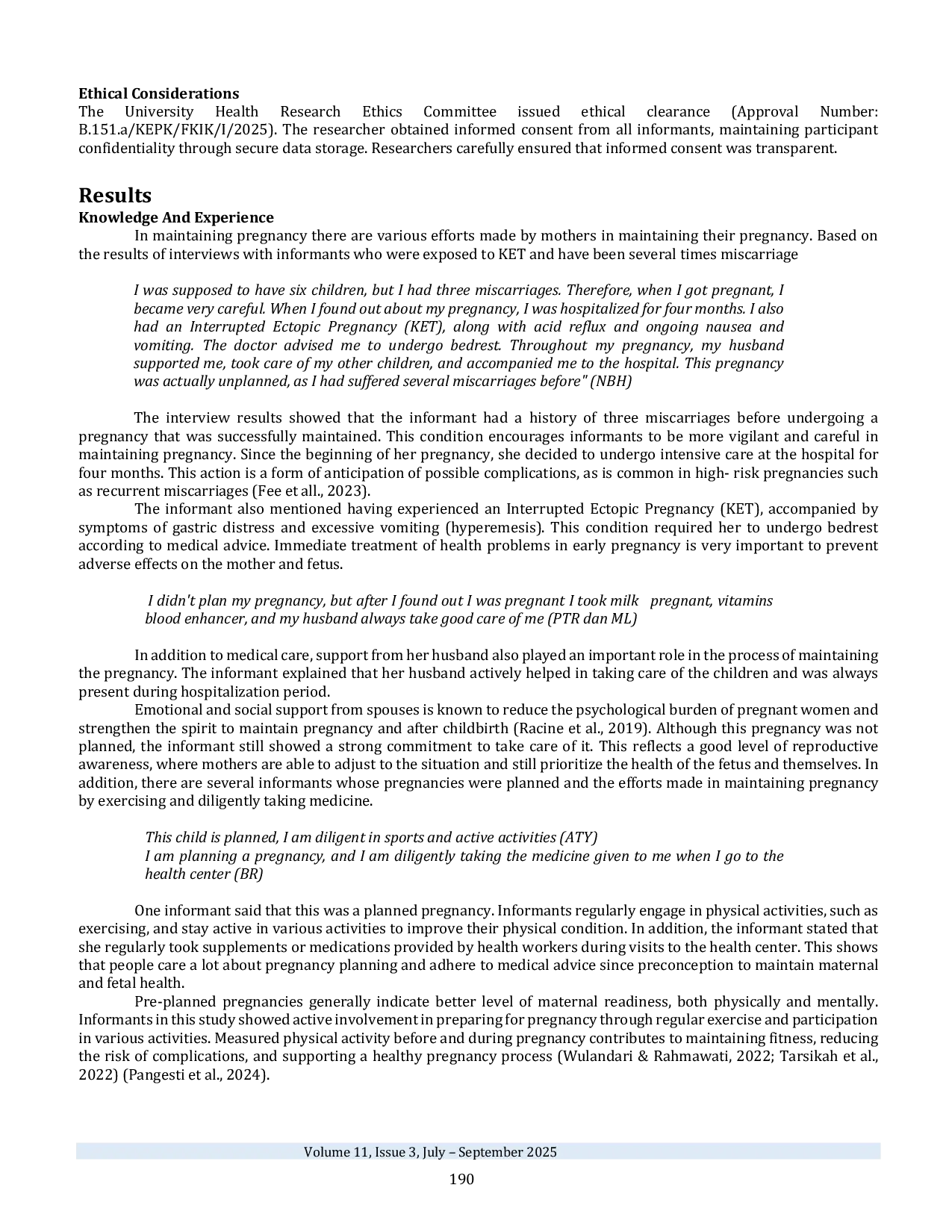 JURIS Uncovering Pregnancy Maintenance Cognitions of Housewives With Stunted Children in Makassar City