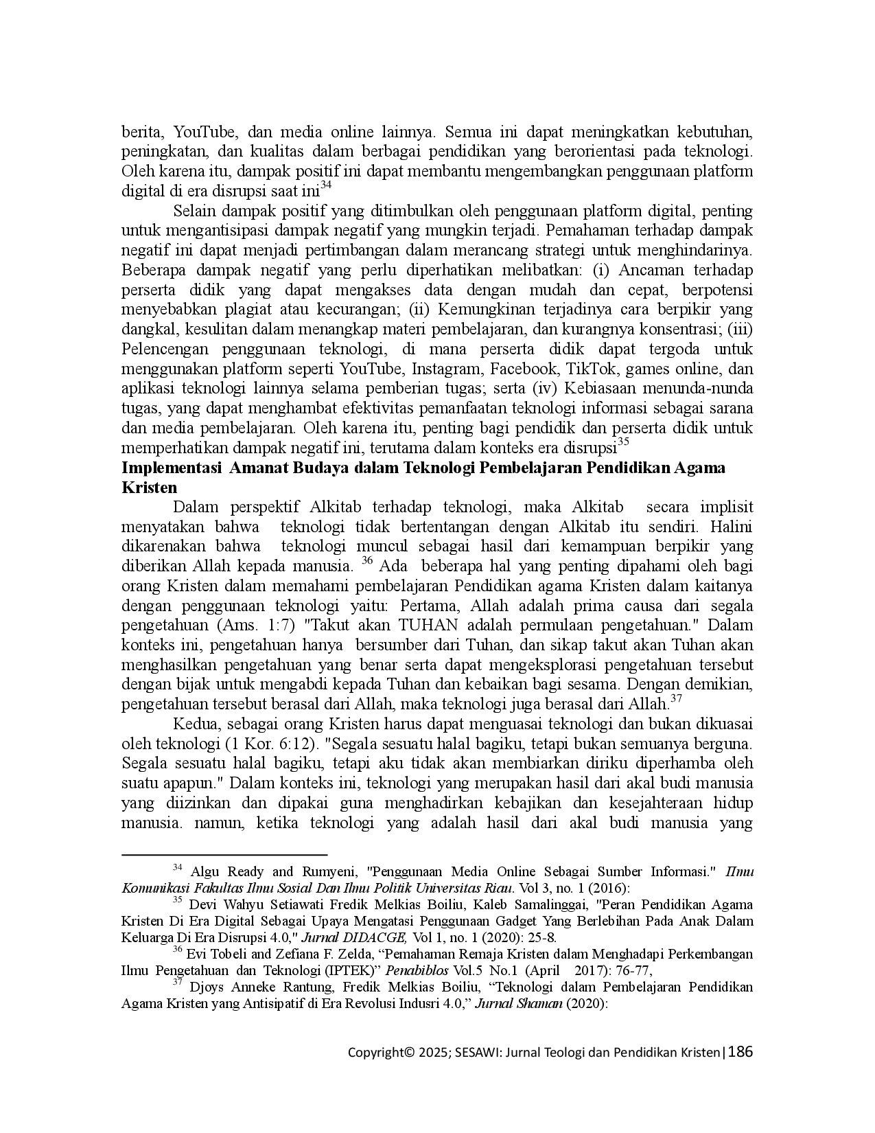 juris Mandat Budaya Dalam Kejadian 1 28 Dan Implikasinya Terhadap Penggunaan Teknologi Dalam Pembelajaran Pendidikan Agama Kristen