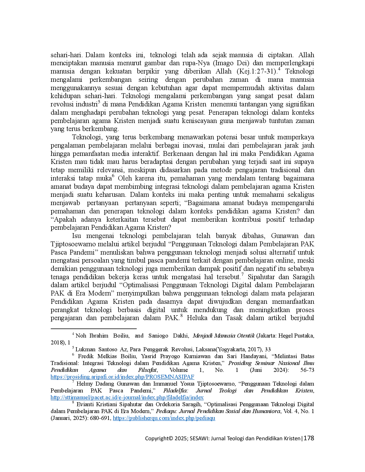 juris Mandat Budaya Dalam Kejadian 1 28 Dan Implikasinya Terhadap Penggunaan Teknologi Dalam Pembelajaran Pendidikan Agama Kristen