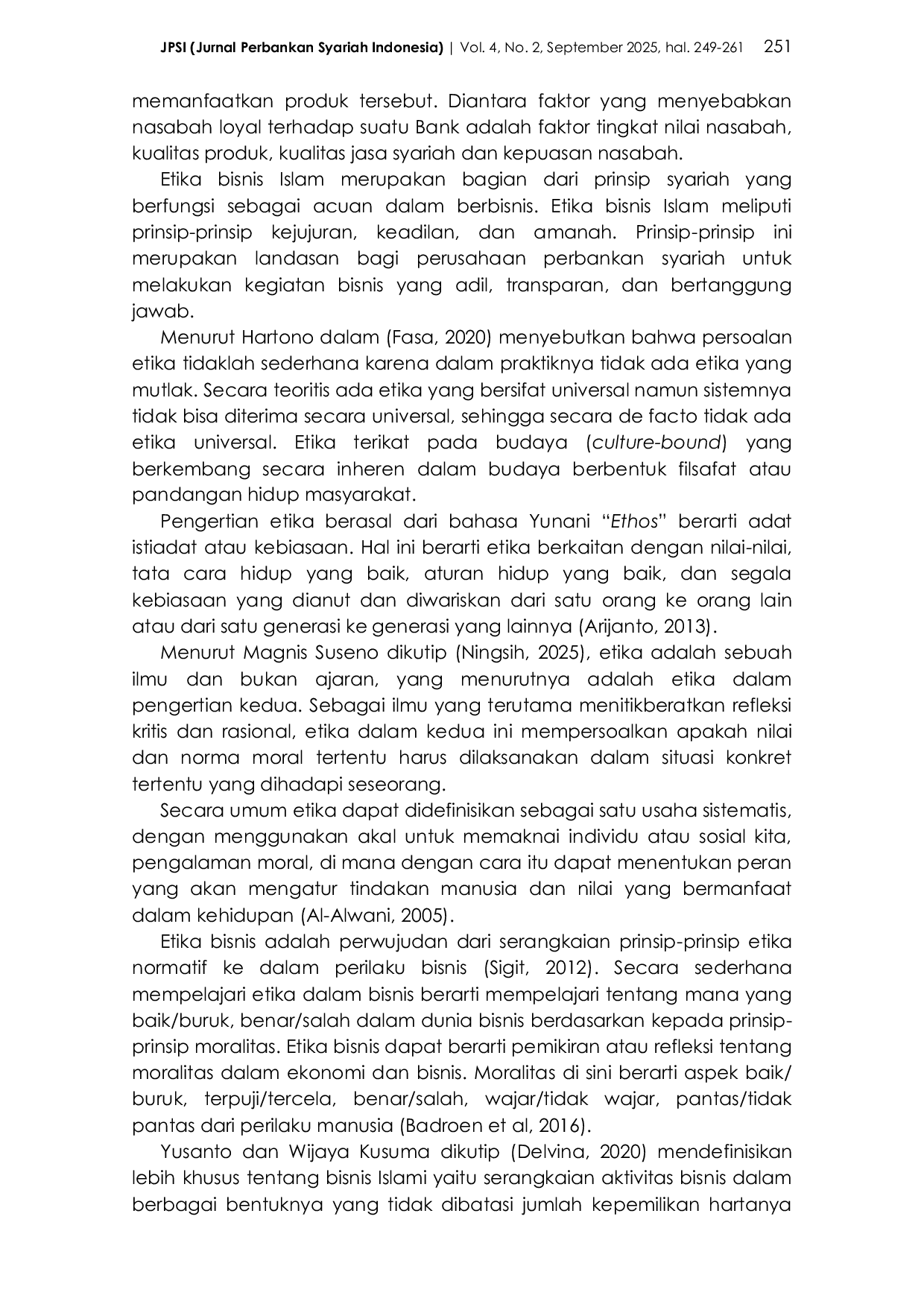 JURIS Pengaruh Etika Bisnis Islam Terhadap Loyalitas Nasabah Bank Syariah