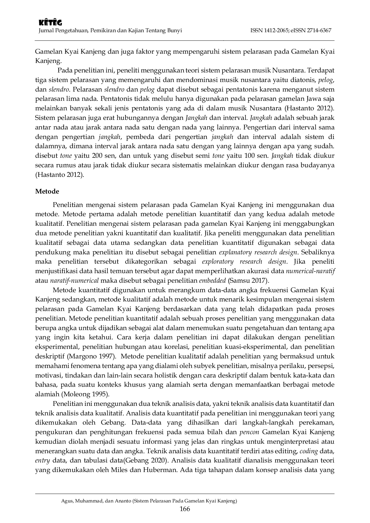 JURIS Sistem Pelarasan Pada Gamelan Kyai Kanjeng