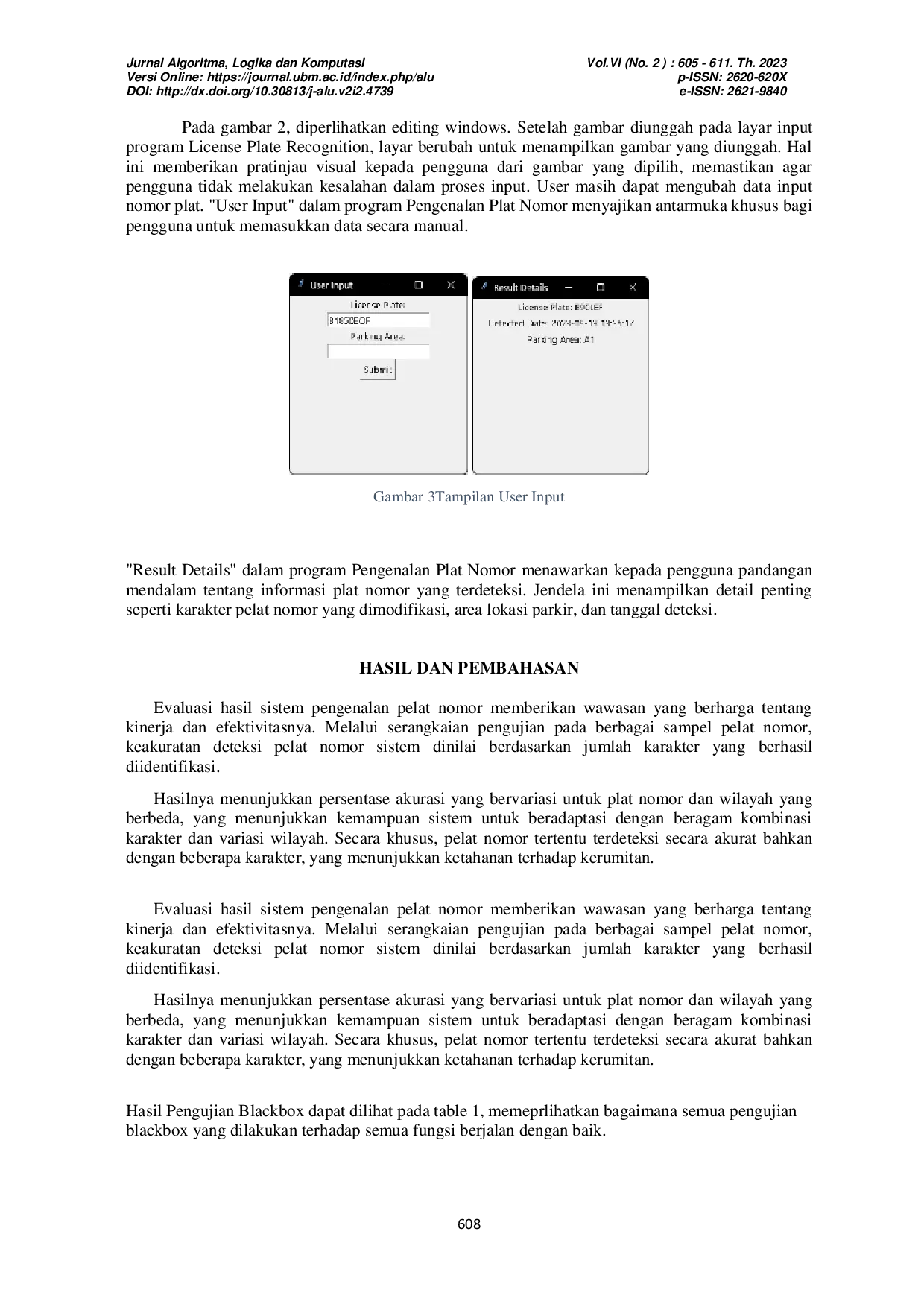JURIS Deteksi Plat Nomor Kendaraan Menggunakan Algoritma YOLO