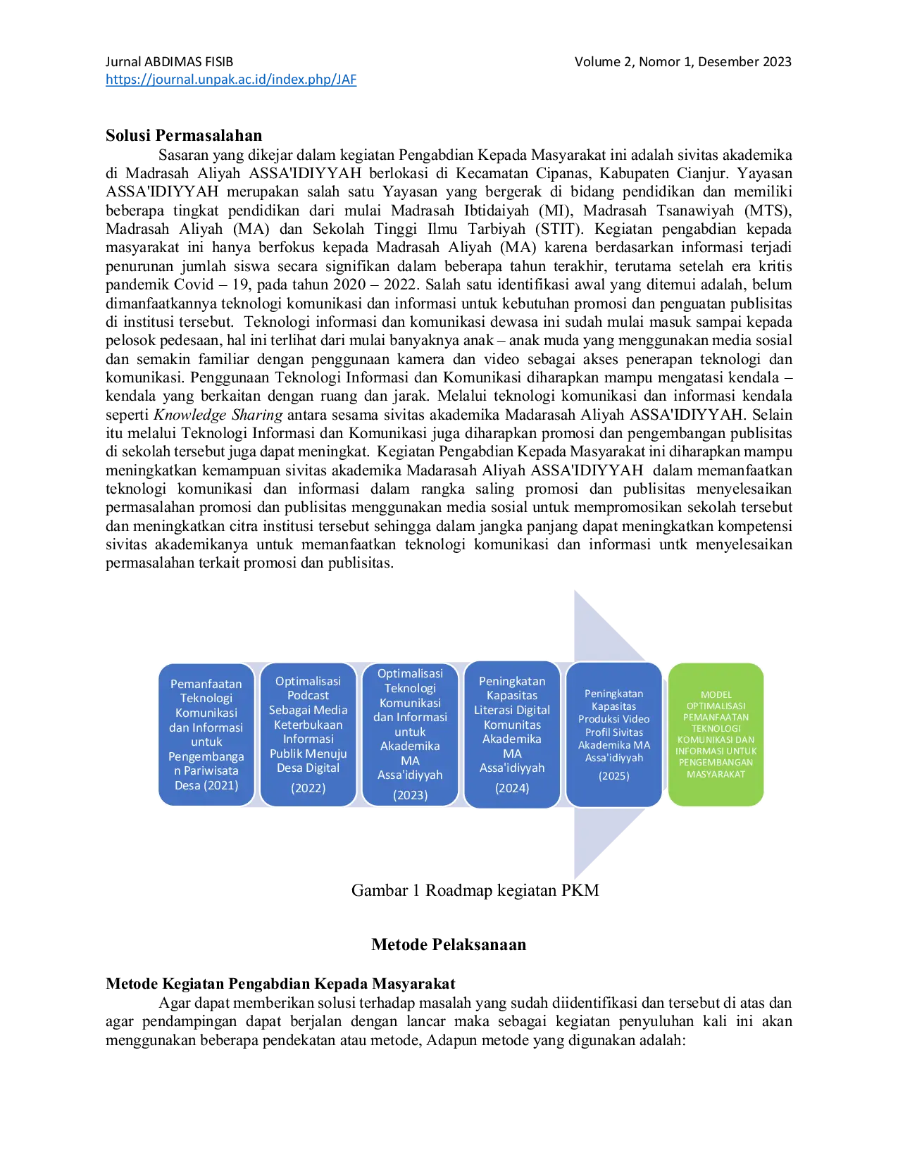 JURIS Optimalisasi Pemanfaatan Teknologi Komunikasi dan Informasi dalam Pengembangan Promosi Madrasah