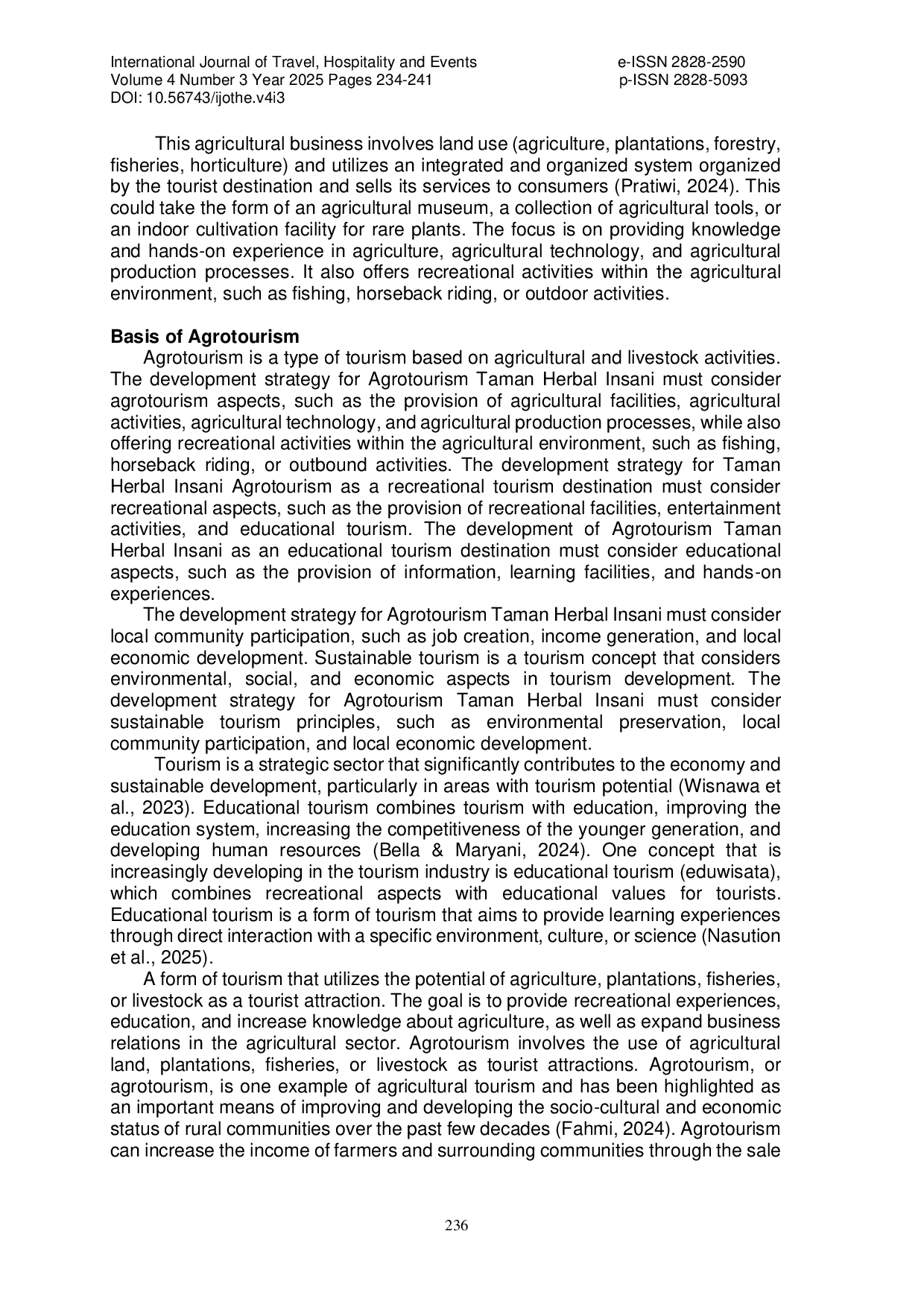 JURIS Analysis of the Development Strategy for Agrotourism Taman Herbal Insani as an Educational and Recreational Tourism