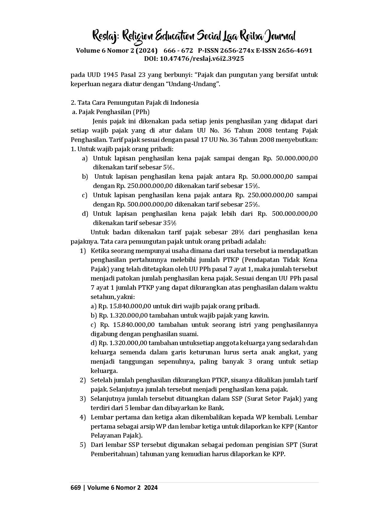 juris Komparasi Sistem Perpajakan pada Masa Abu Ubaid dengan Sistem Perpajakan di Indonesia