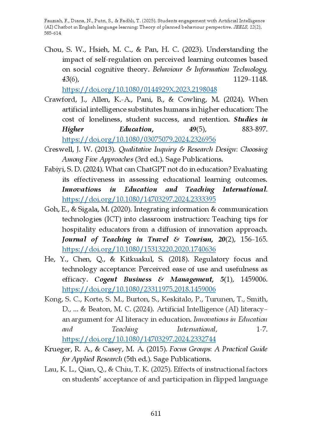 juris Student Engagement in English Language Learning with Artificial Intelligence AI Chatbot from Theory of Planned Behavior Perspective