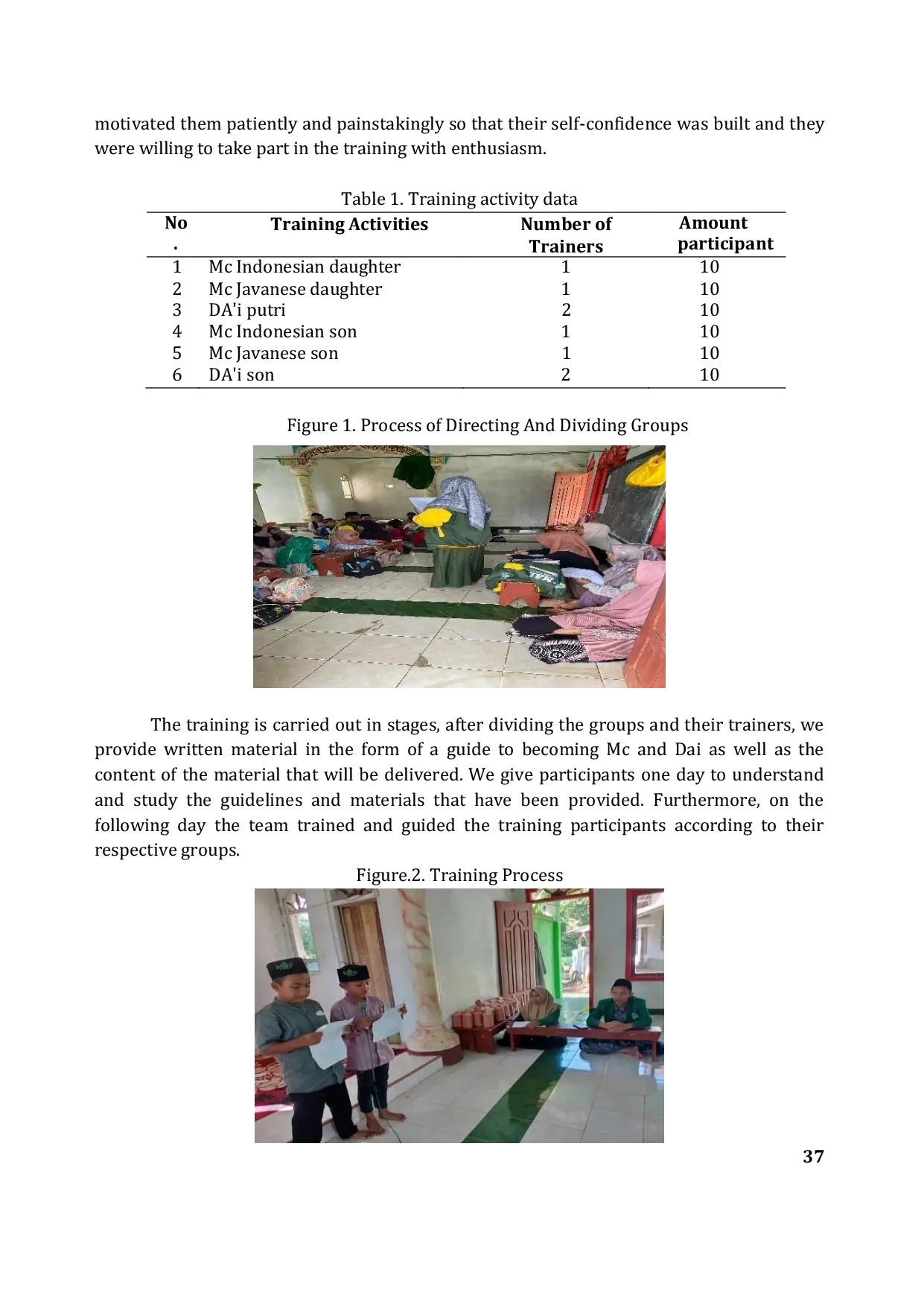 JURIS Growing Developing Talents and Increasing Self Confidence in Children at TPQ An Nuriyah through Mc and Dai Training