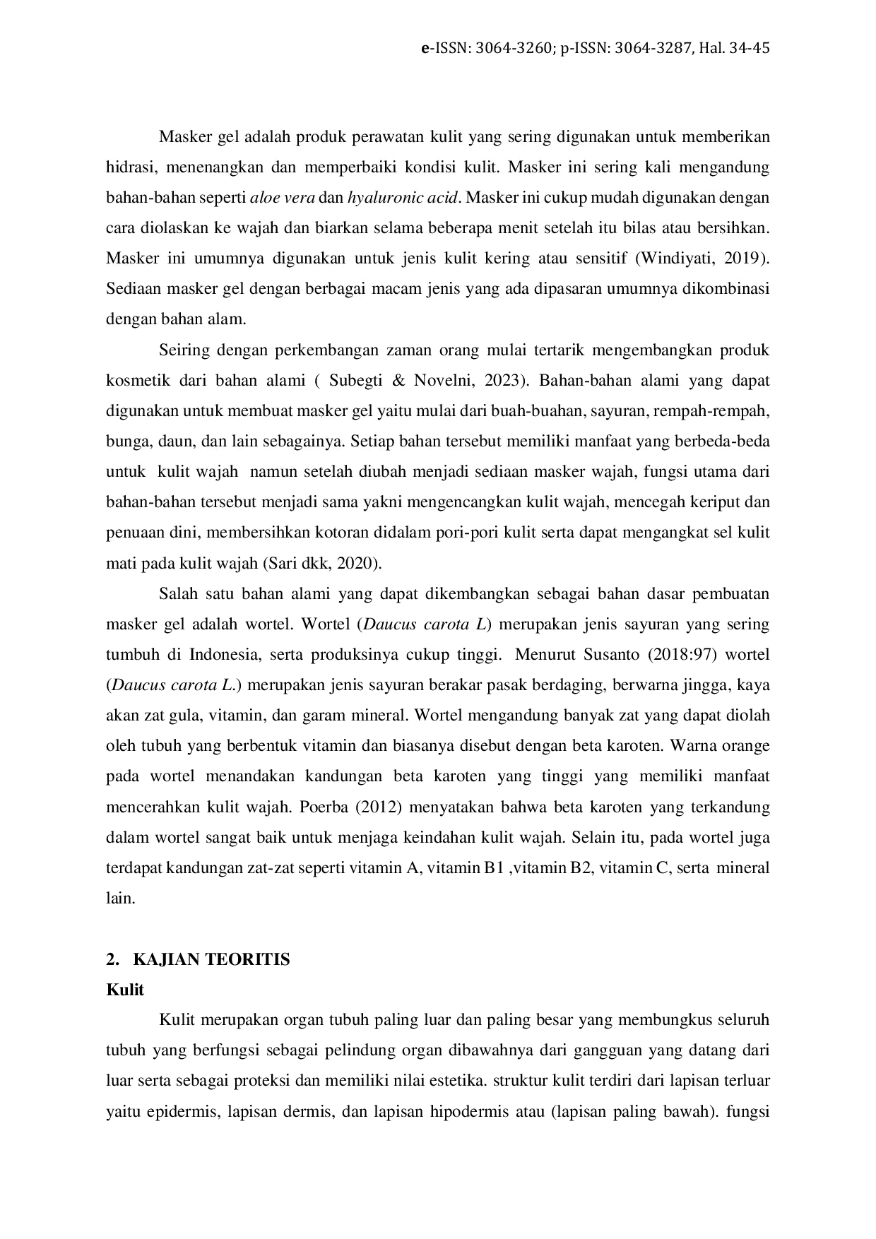 JURIS Pembuatan Masker Gel dari Ekstrak Wortel Daucus Carota L