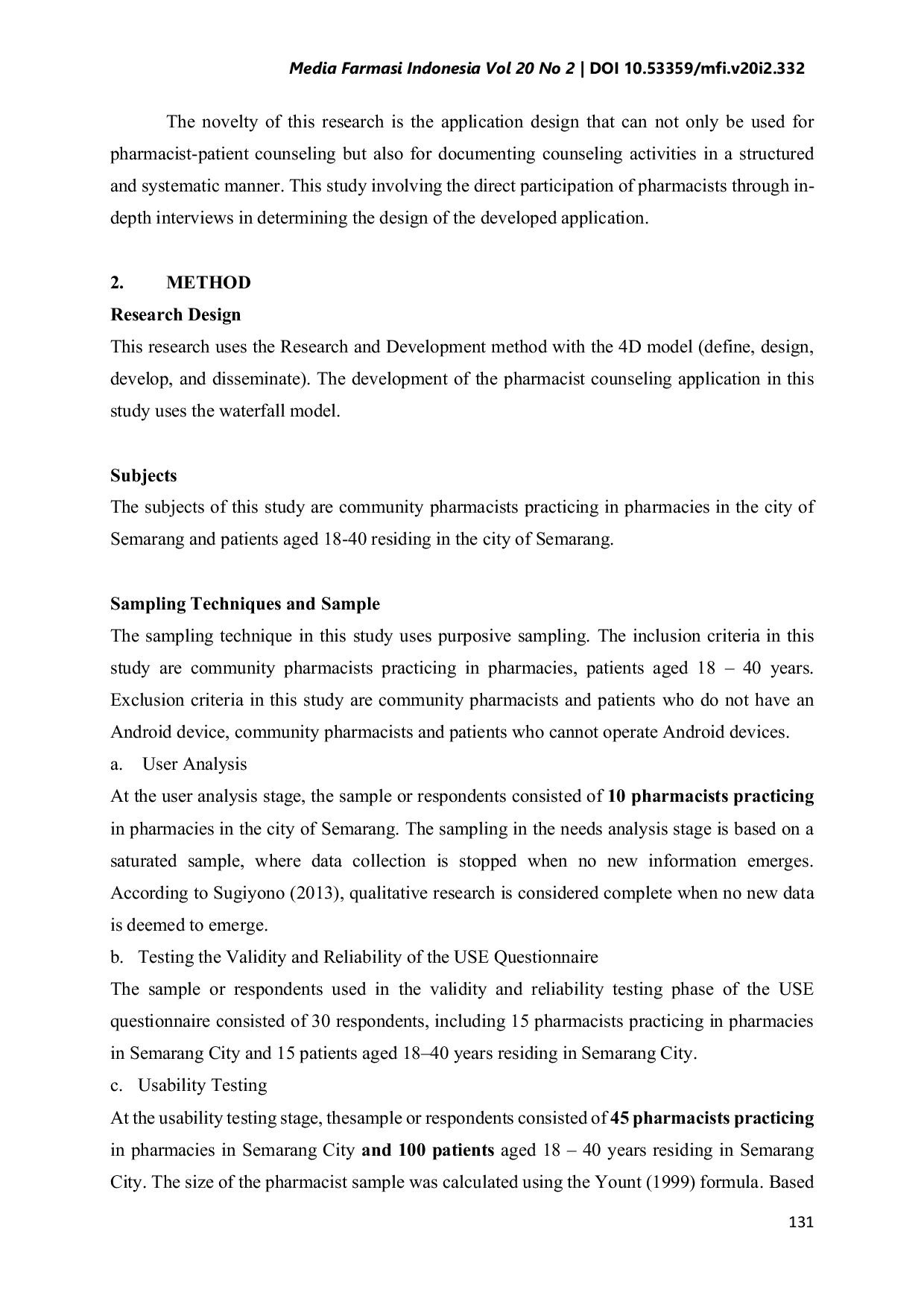 JURIS Pengembangan Aplikasi Konseling Farmasi Berbasis Android Untuk Pasien Hipertensi