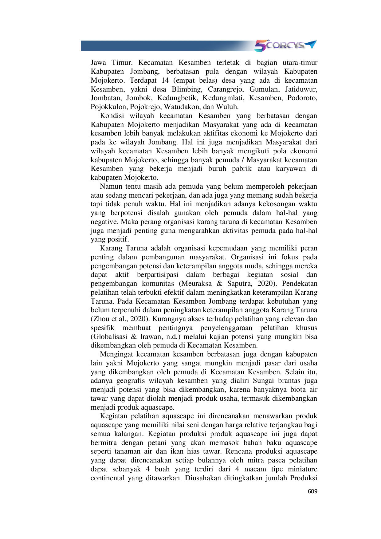 JURIS Pelatihan Aquascape Sebagai Upaya Peningkatan Keterampilan Wirausaha Karang Taruna Kecamatan Kesamben