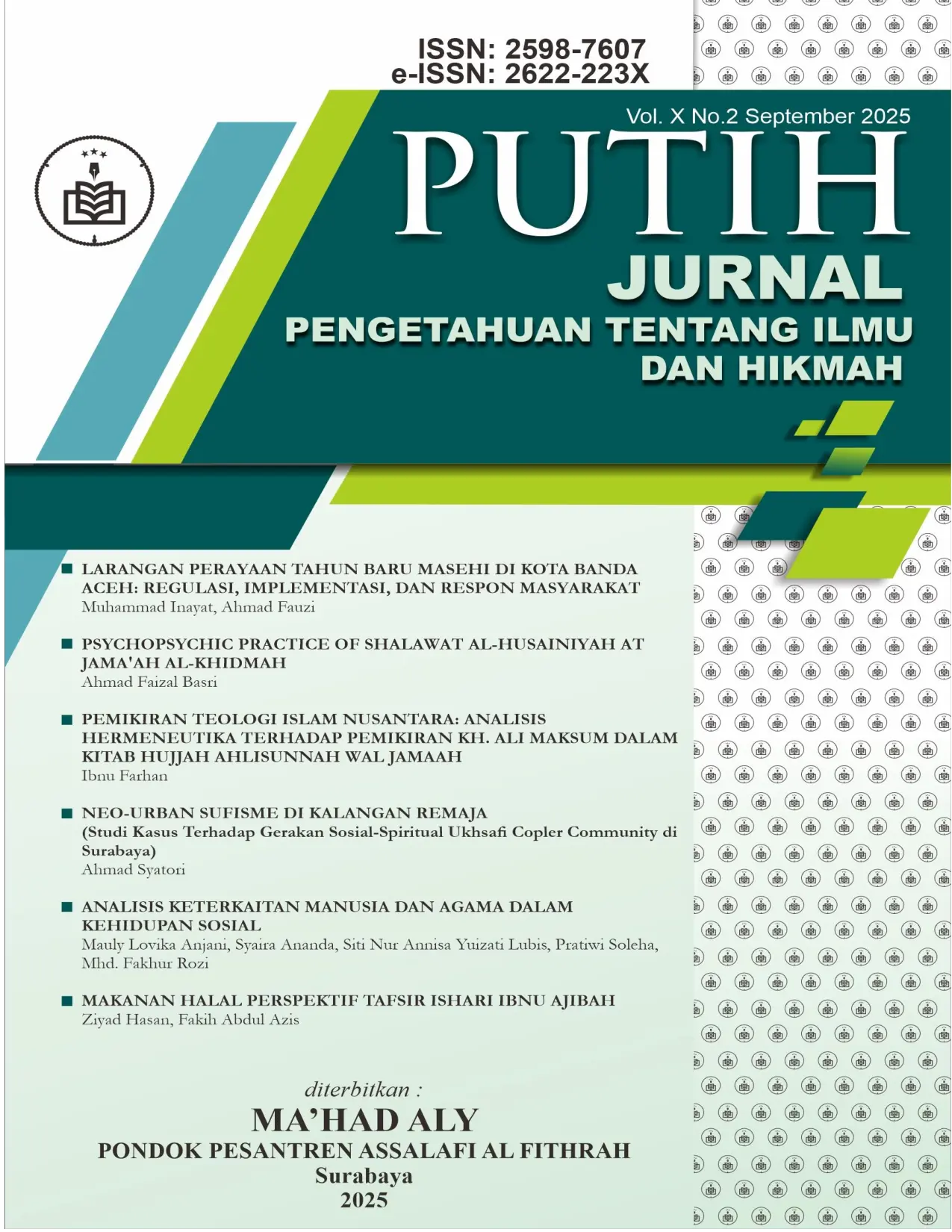 JURIS Larangan Perayaan Tahun Baru Masehi di Kota Banda Aceh Regulasi Implementasi dan Respon Masyarakat