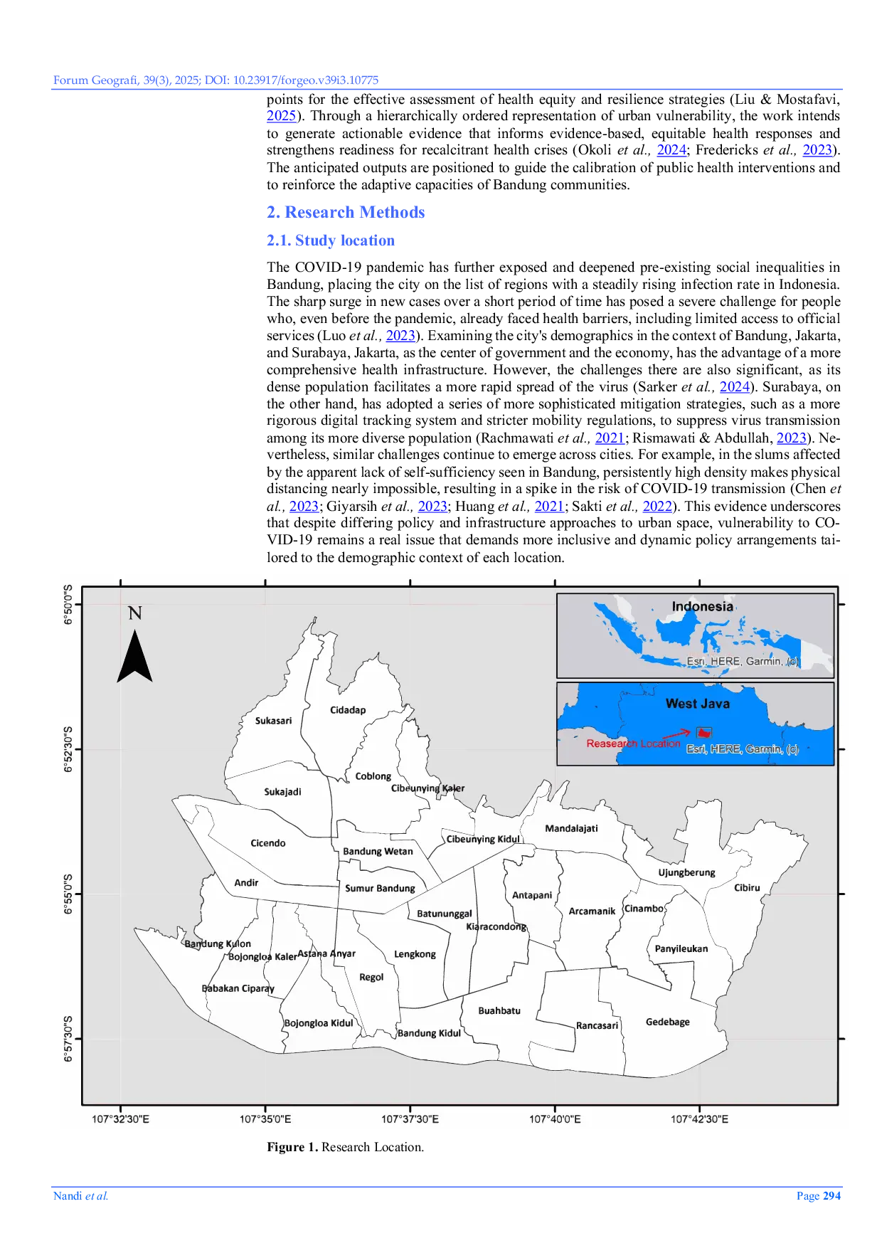 JURIS Mapping the Information of Social Vulnerability of Covid 19 Pandemic in Bandung City Indonesia