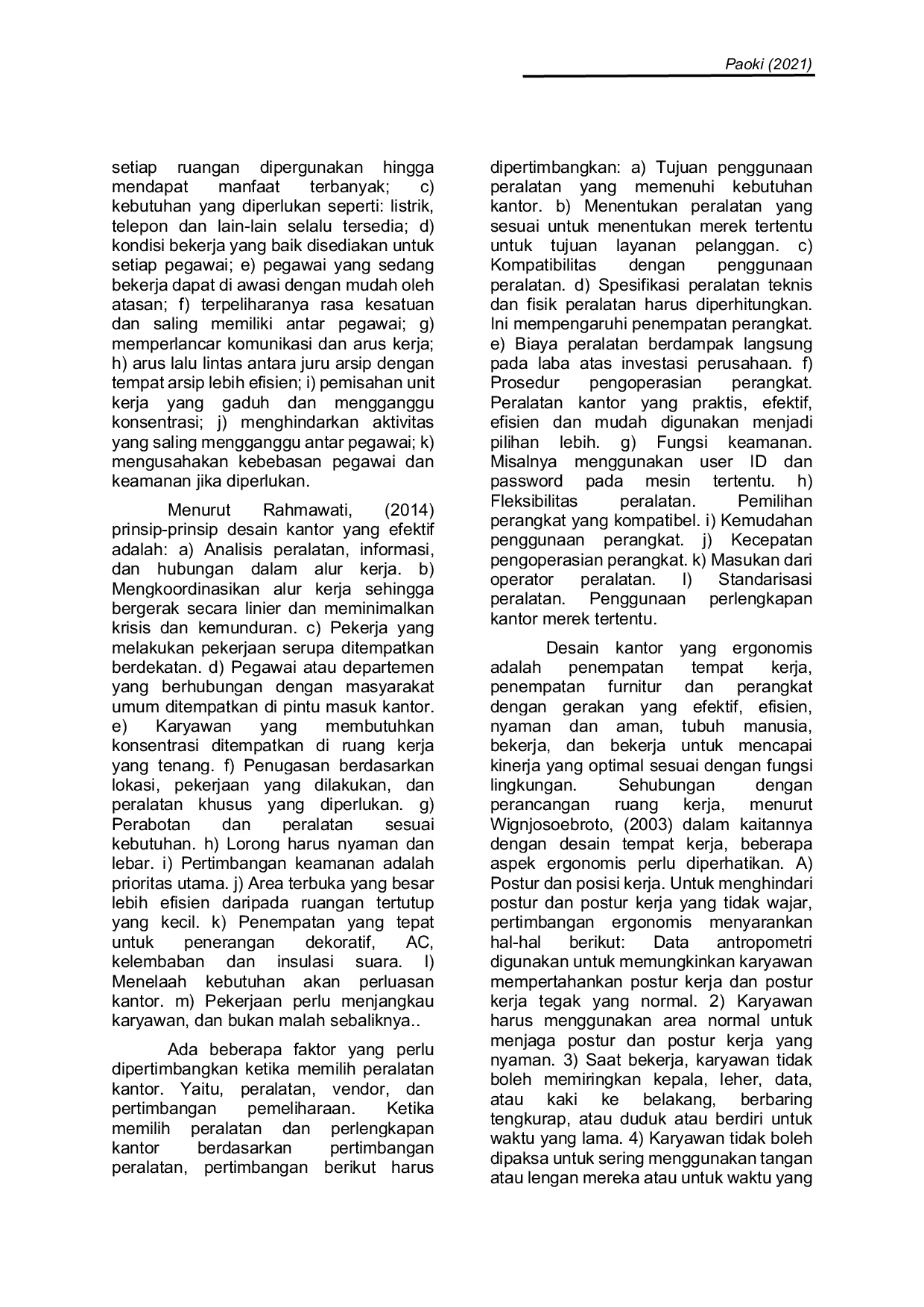 JURIS Pengaruh Tata Letak Kantor Terhadap Kinerja Pegawai dI Universitas Klabat
