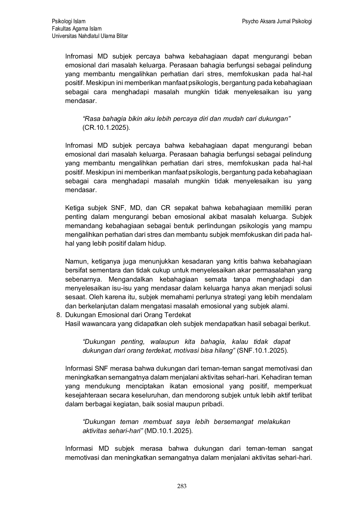 JURIS Pemaknaan Kebahagiaan Studi Kasus pada Remaja Korban Broken Home