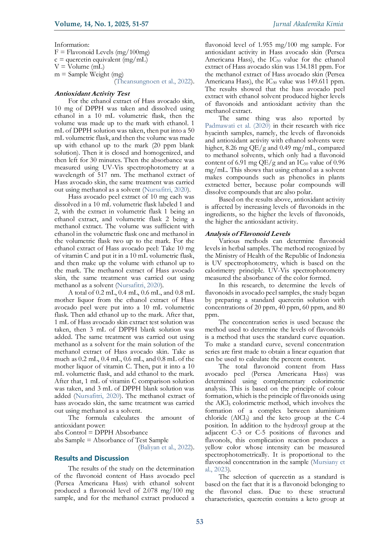 JURIS Effect Of Solvent Differences On Flavonoid Levels And Antioxidant Activity Of Hass Avocado Peel Persea Americana Hass