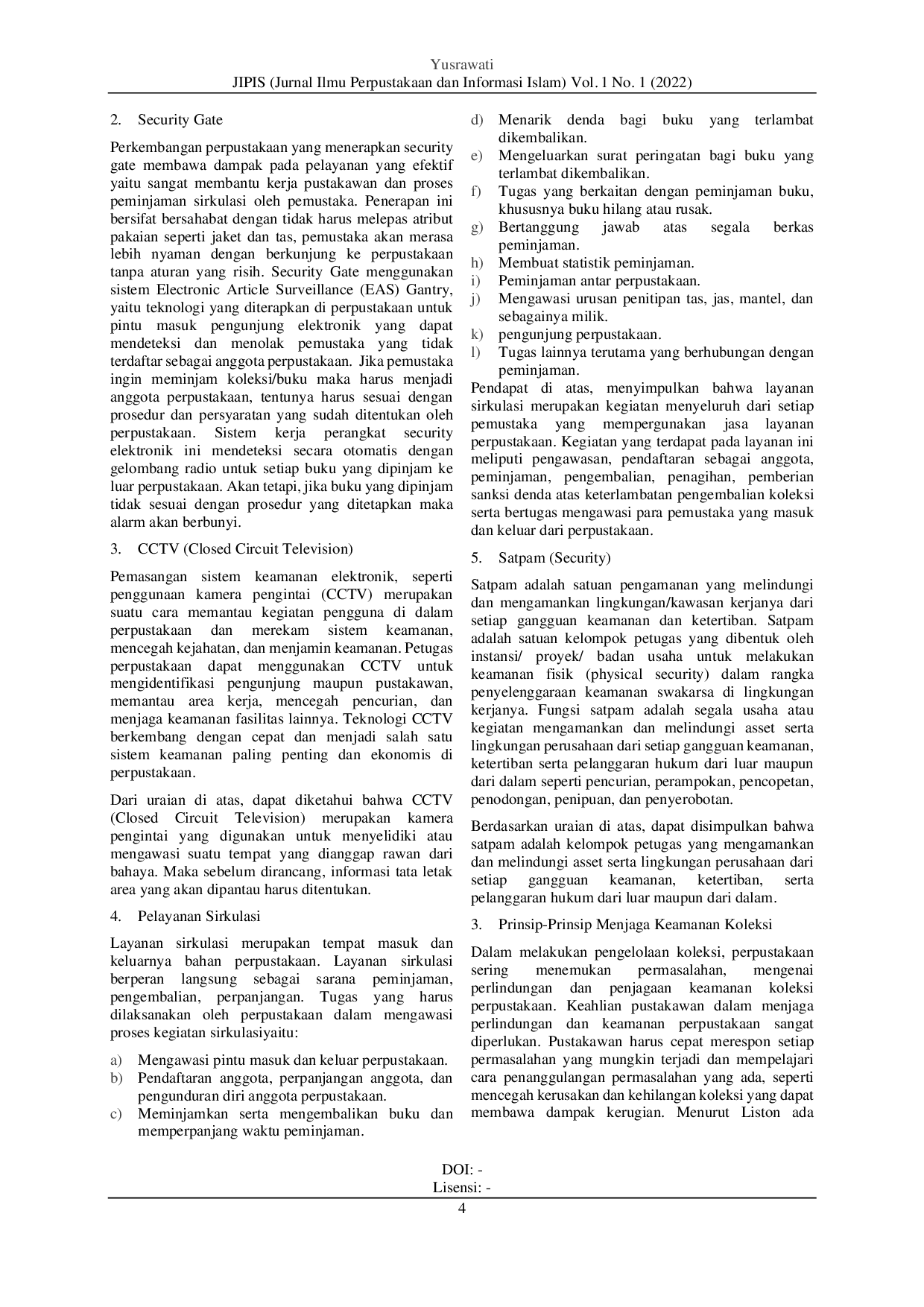 juris Sistem Keamanan Koleksi dalam Mencegah Vandalisme di UPT Perpustakaan UIN Ar Raniry Banda Aceh