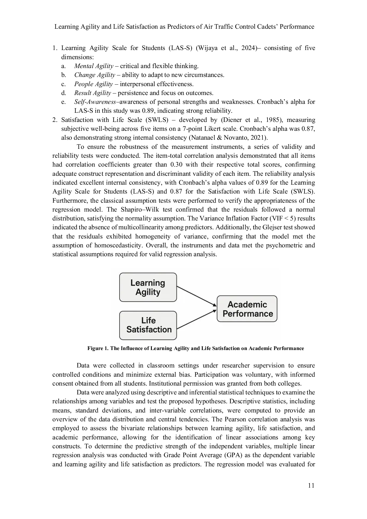 JURIS Learning Agility and Life Satisfaction as Predictors of Air Traffic Control Cadets Performance
