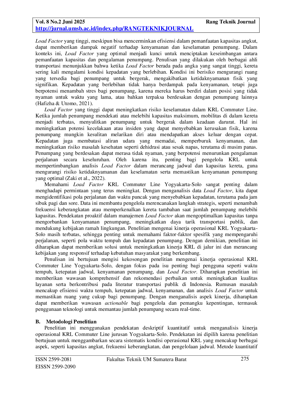 JURIS Analisa Kinerja Operasional KRL Commuter Line Jurusan Yogyakarta Solo