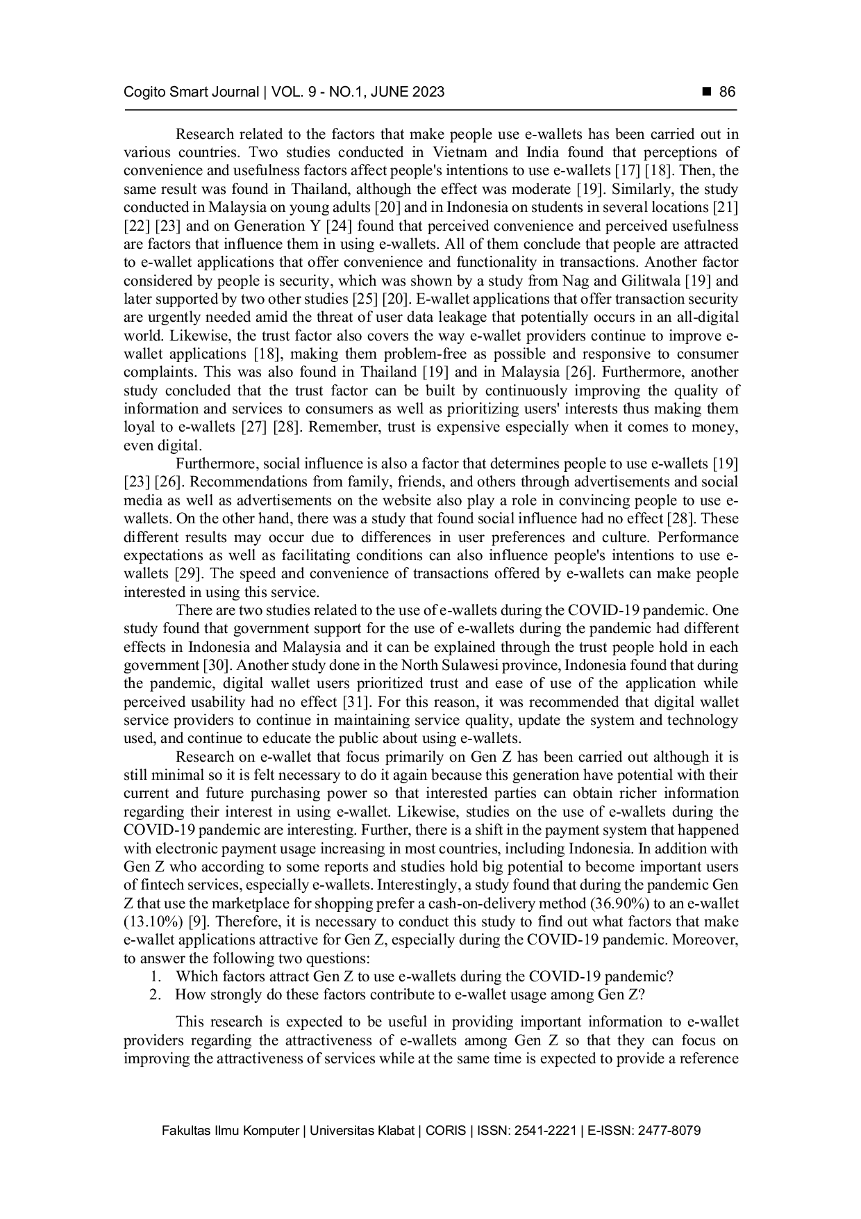 JURIS E Wallet Attractiveness among Generation Z during the COVID 19 Pandemic