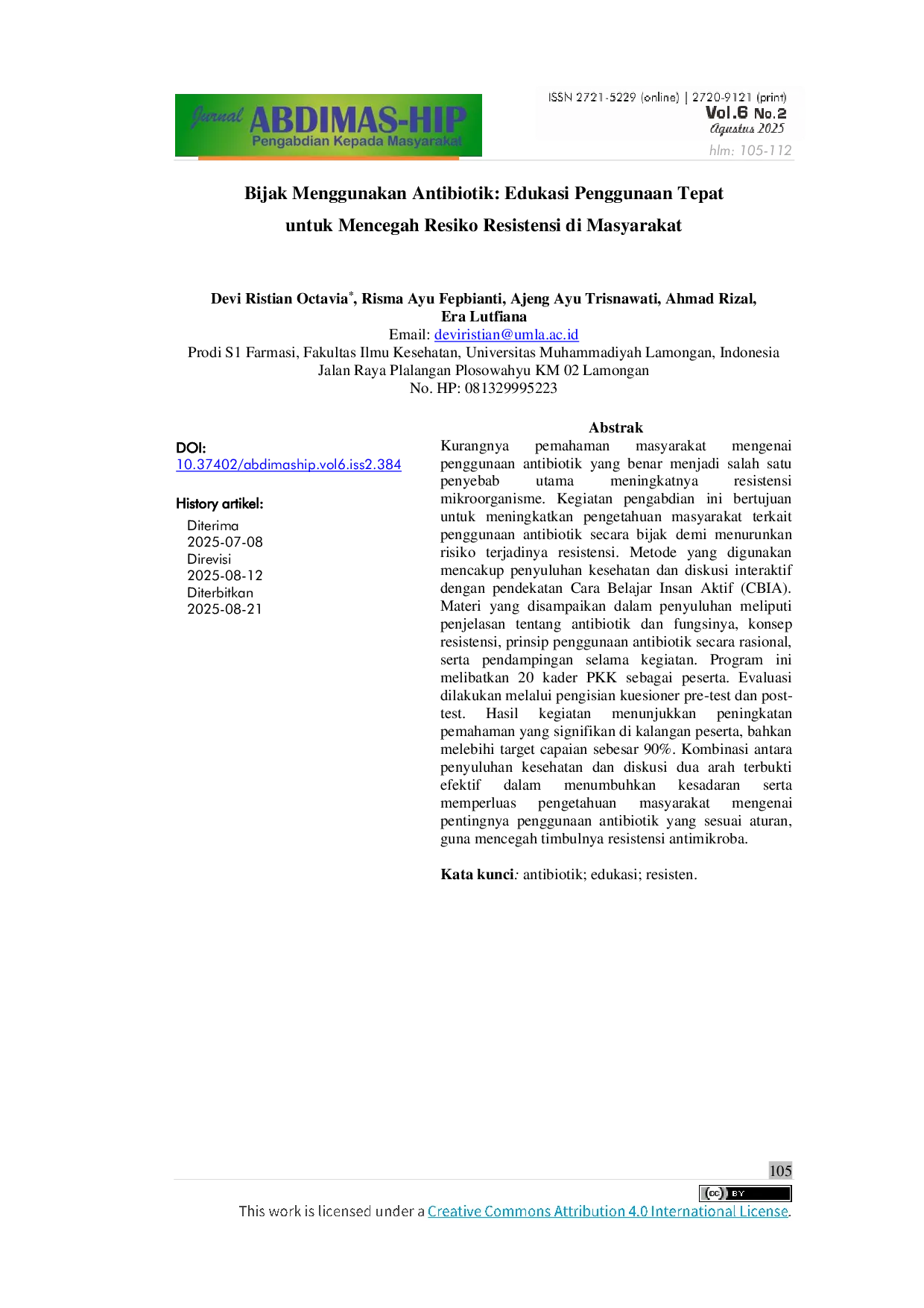JURIS Bijak Menggunakan Antibiotik Edukasi Penggunaan Tepat untuk Mencegah Resiko Resistensi di Masyarakat