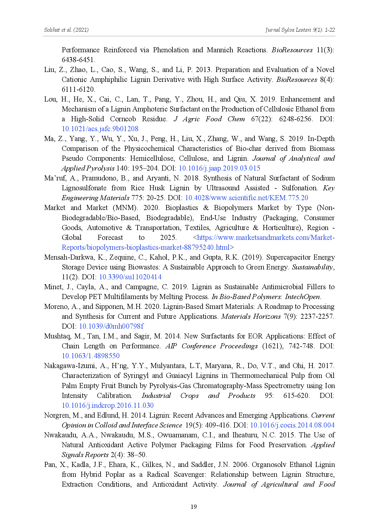 juris Lignin as an Active Biomaterial A Review