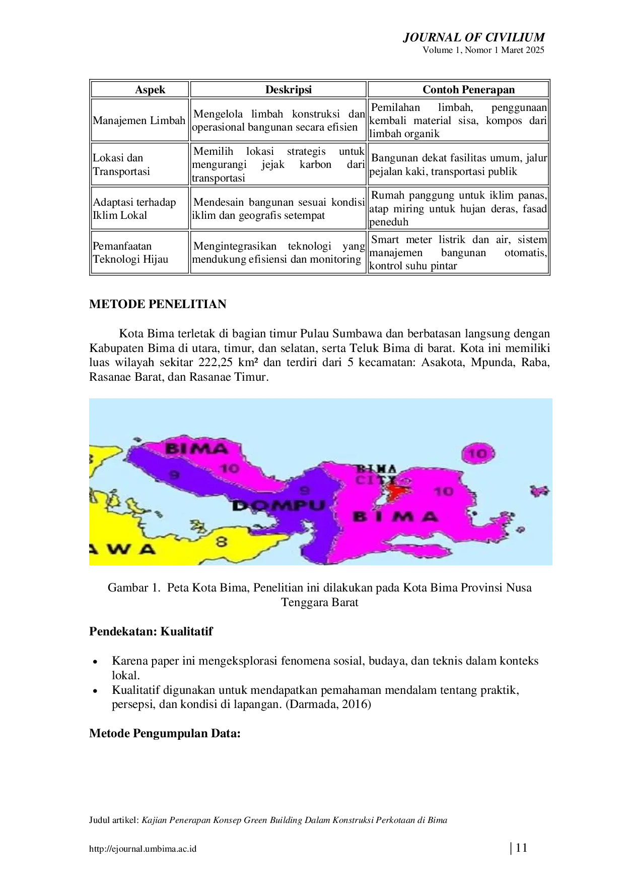 JURIS Kajian Penerapan Konsep Green Building Dalam Konstruksi Perkotaan di Bima