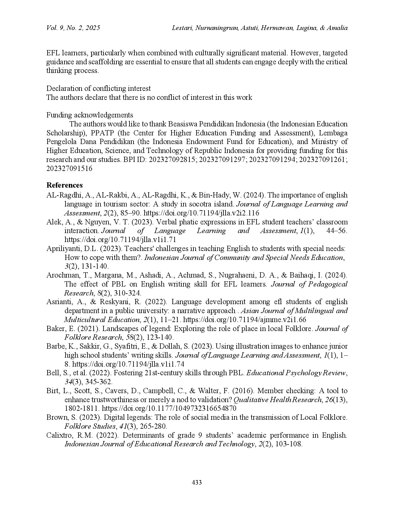 juris Writing Indigenous Narratives Through Project Based Learning Promoting Students Critical Thinking in an EFL Classroom