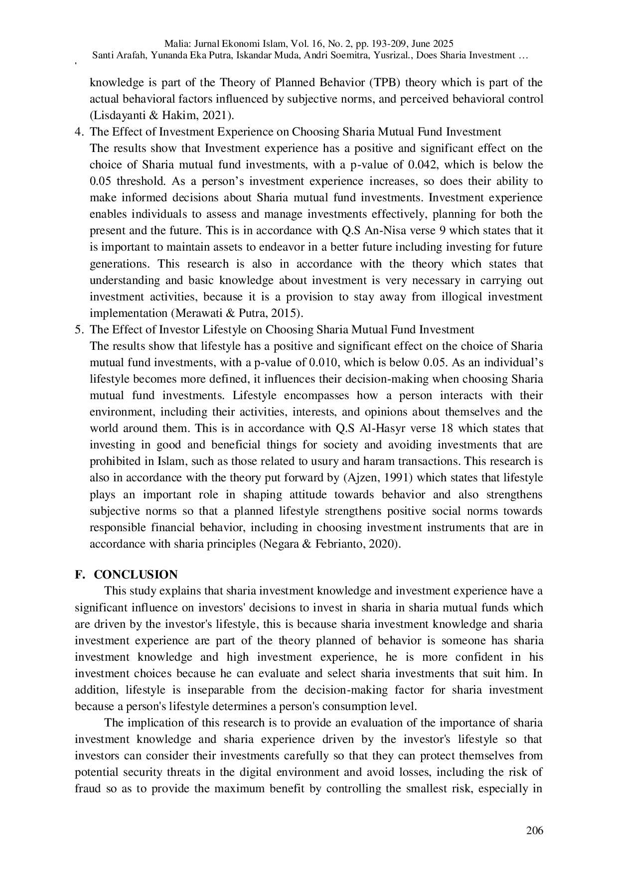 JURIS Does Sharia Investment Knowledge and Investment Experience on Choosing Sharia Mutual Fund Investment Through the Investor Lifestyle