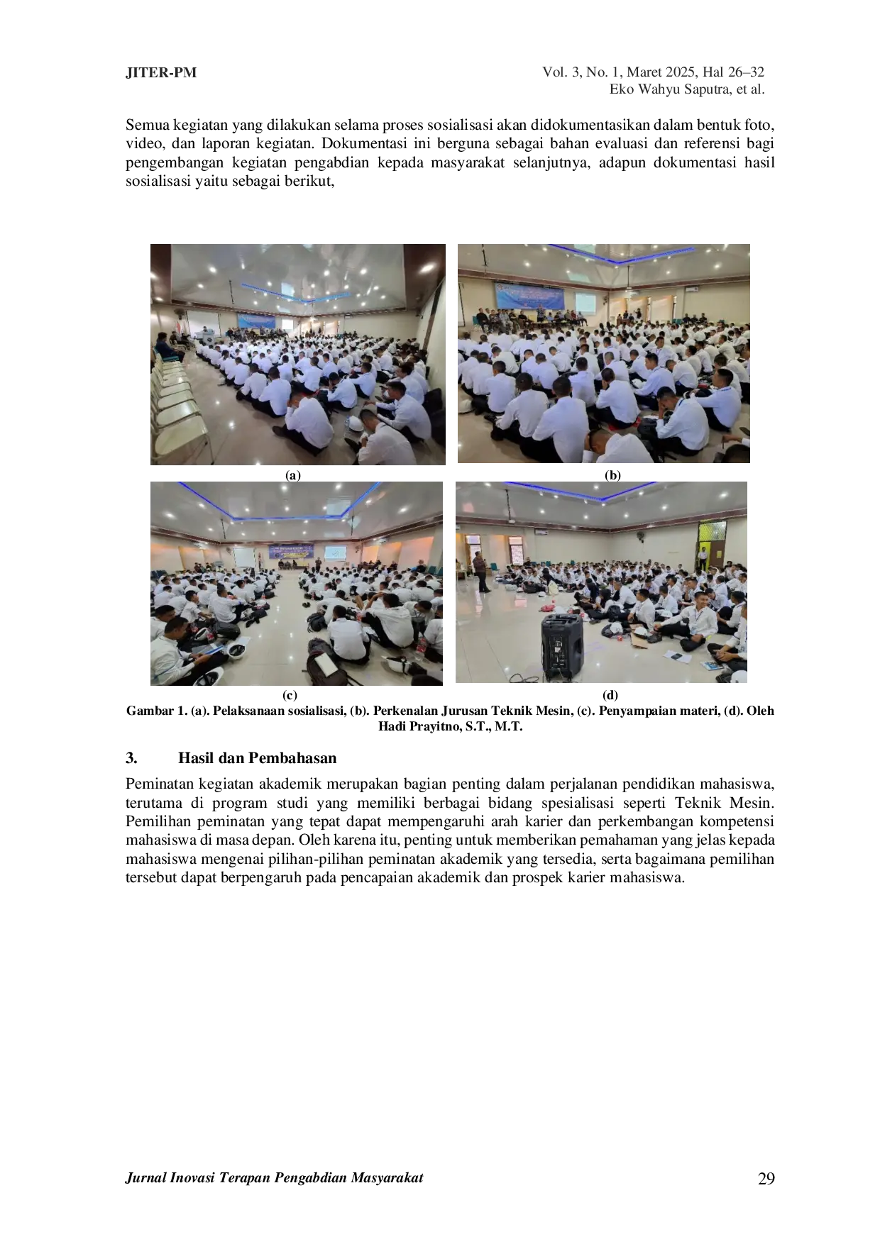 JURIS The Sosialisasi Peminatan Akademik Mahasiswa Teknik Mesin Universitas Lampung 2024