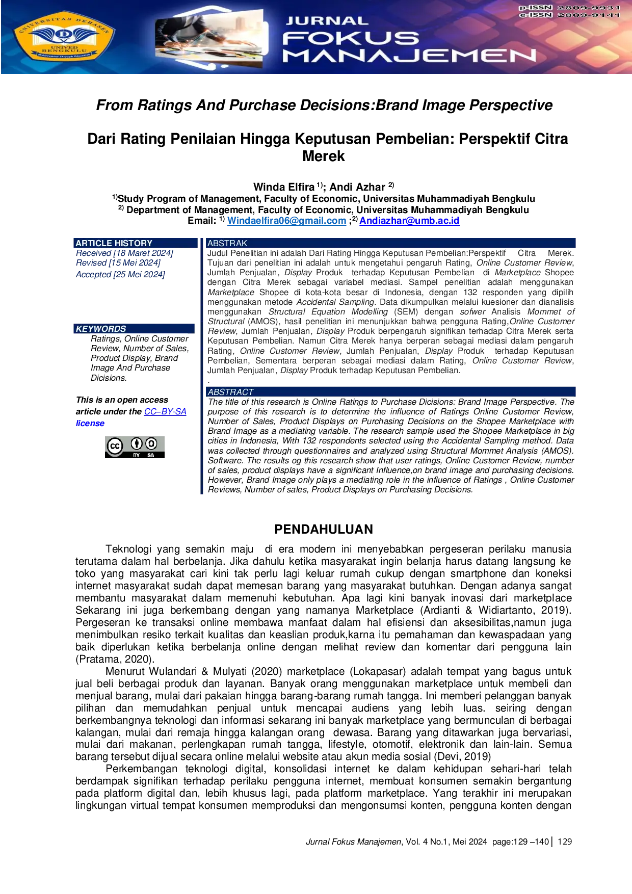 JURIS From Ratings And Purchase Decisions Brand Image Perspective