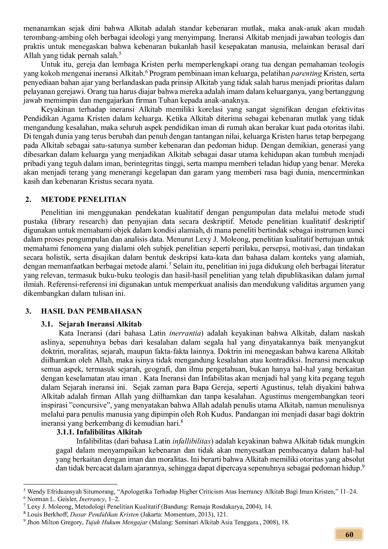 JURIS Ineransi Alkitab dan Korelasinya dalam Pendidikan Agama Kristen di Keluarga