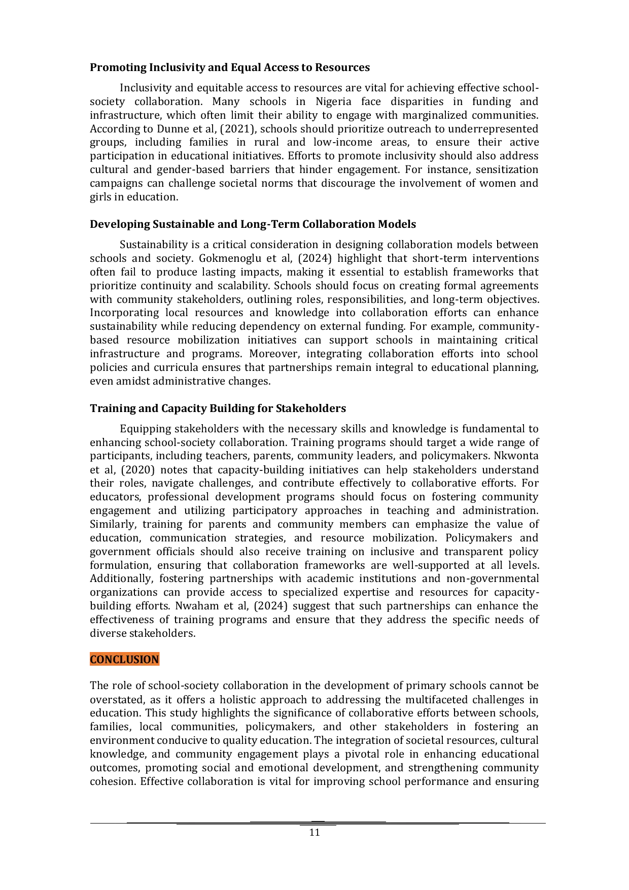 JURIS The Role of School Society Collaboration in the Development of Primary Schools
