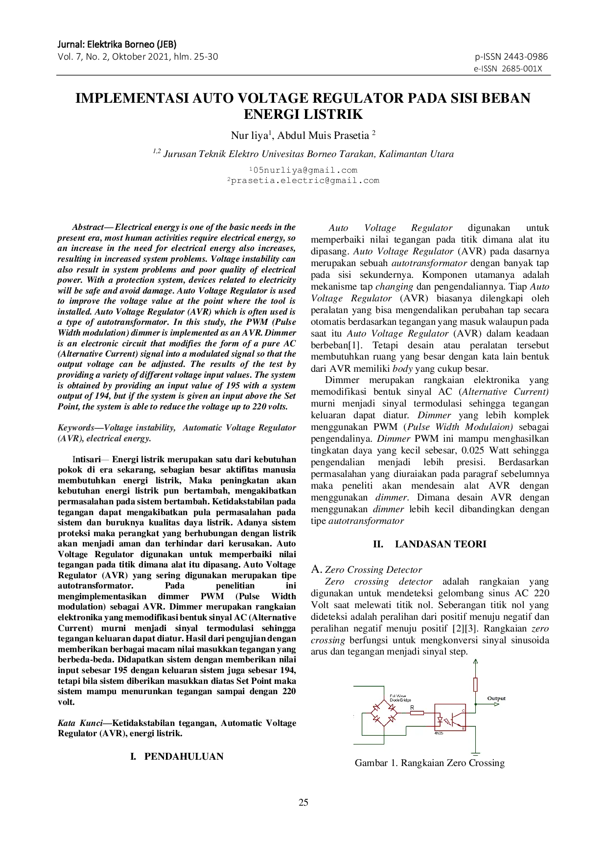 JURIS Implementasi Auto Voltage Regulator Pada Sisi Beban Energi Listrik
