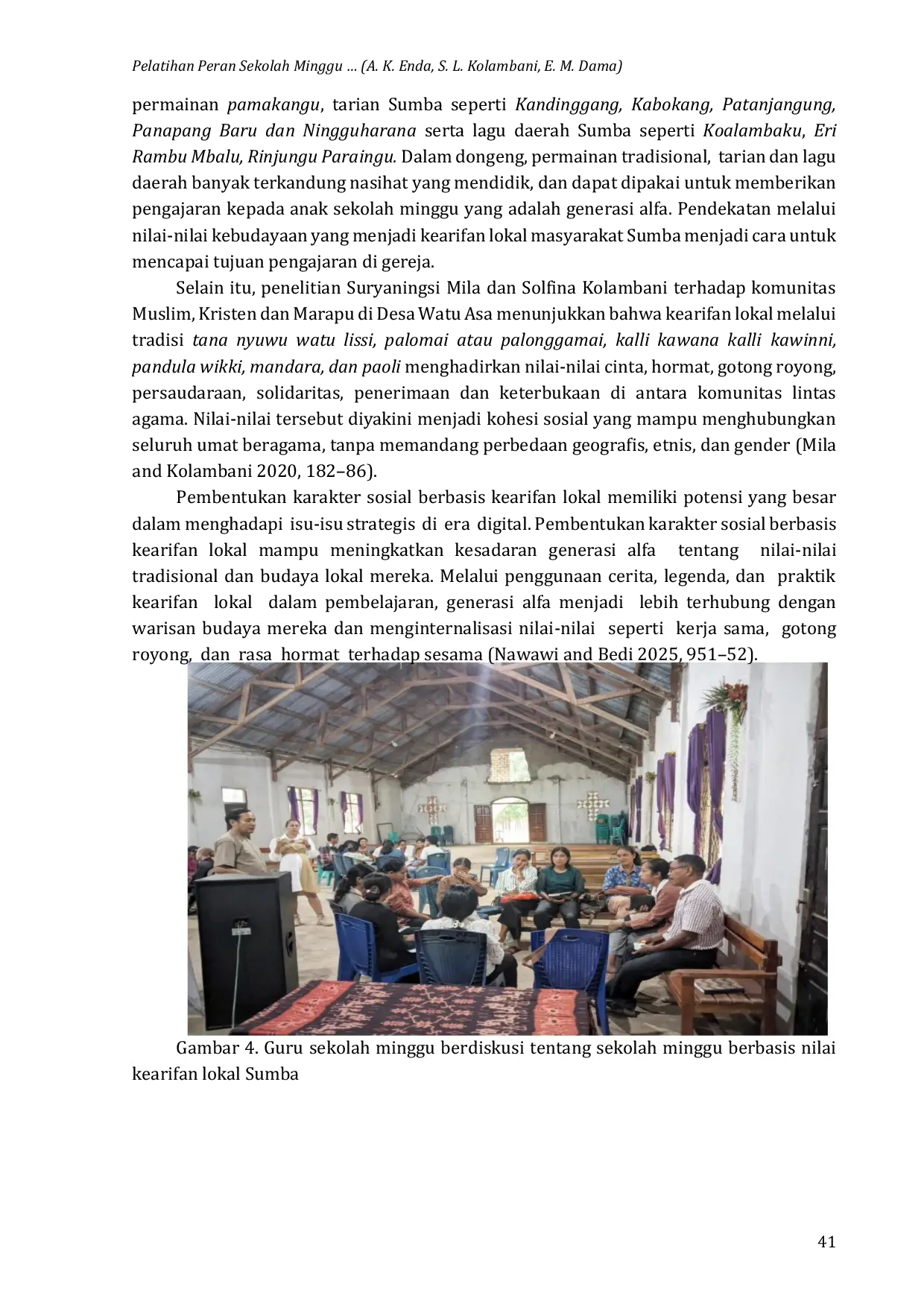 JURIS Pelatihan Peran Sekolah Minggu Dalam Pembentukan Karakter Sosial Generasi Alfa Di Klasis Lewa Rakawatu