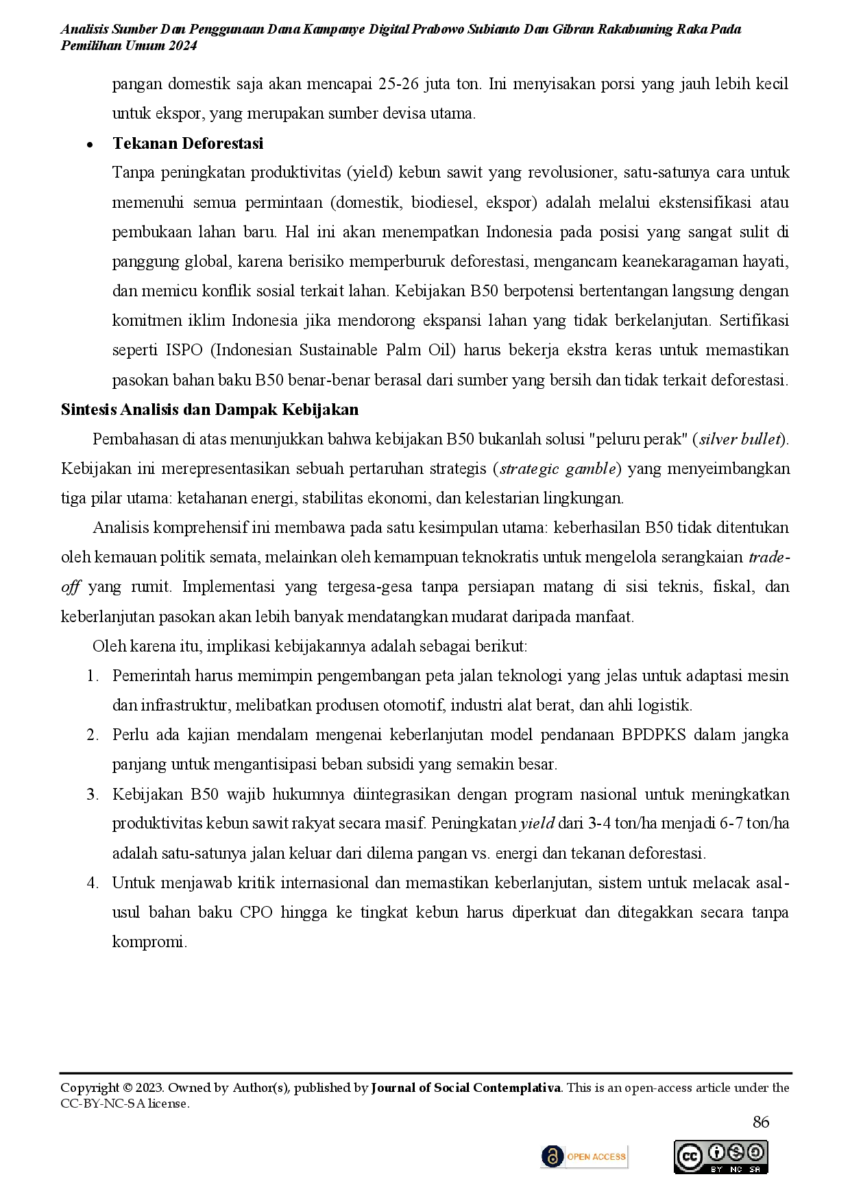 juris Peluang dan Hambatan Kebijakan Biodiesel B50 dalam Mewujudkan Transisi Energi Nasional di Indonesia