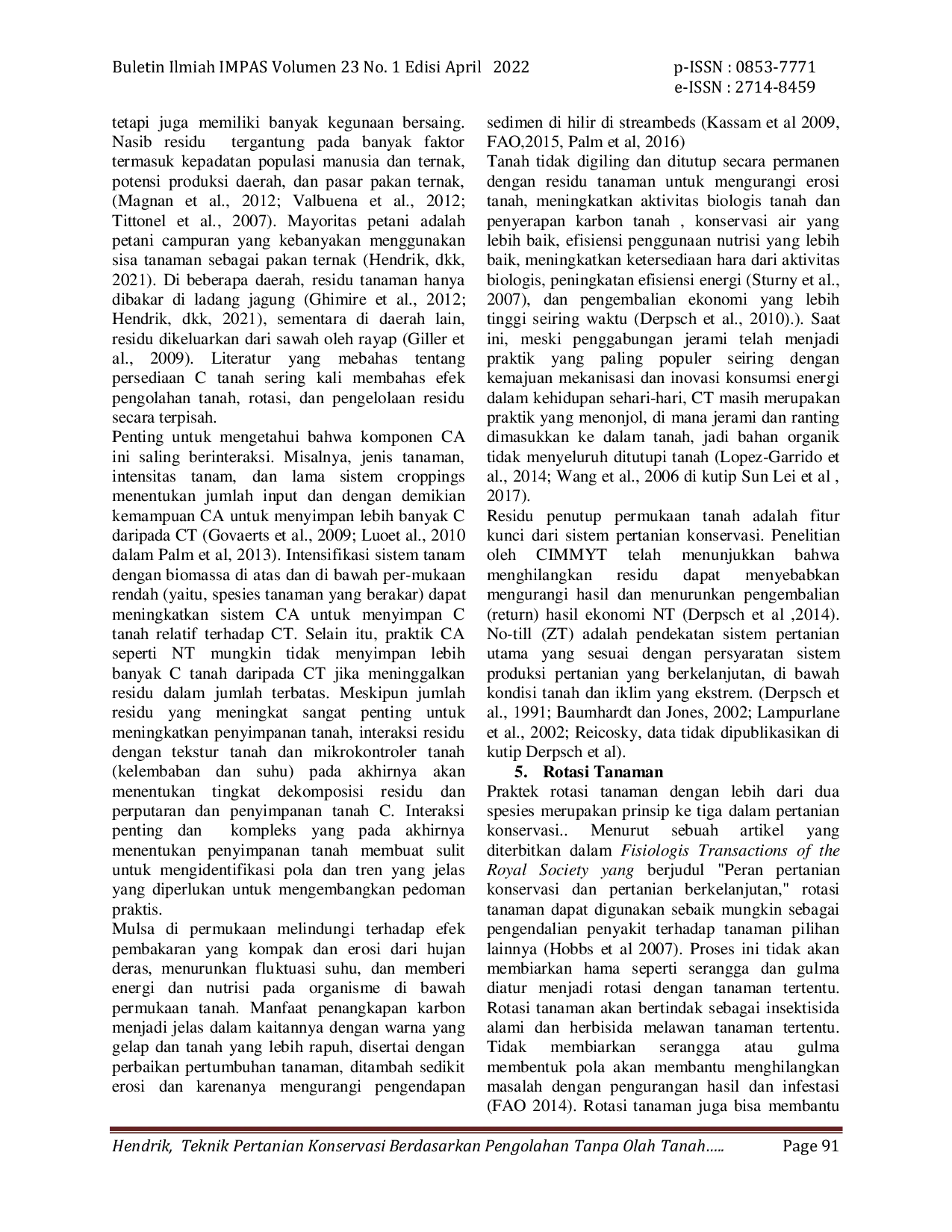 JURIS Teknik Pertanian Konservasi Berdasarkan Pengolahan Tanpa Olah Tanah