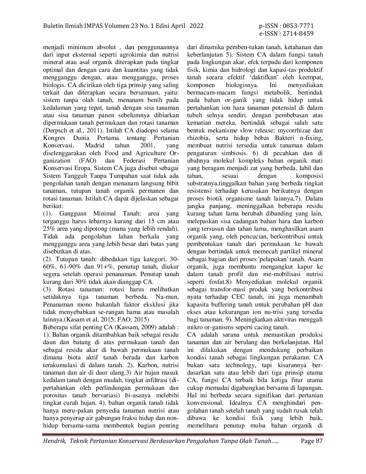 JURIS Teknik Pertanian Konservasi Berdasarkan Pengolahan Tanpa Olah Tanah