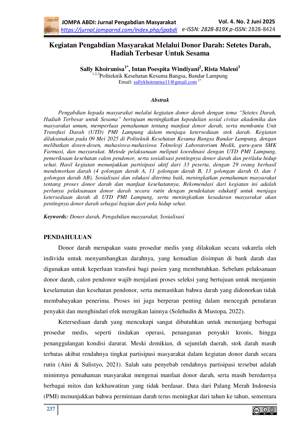JURIS Kegiatan Pengabdian Masyarakat Melalui Donor Darah Setetes Darah Hadiah Terbesar Untuk Sesama