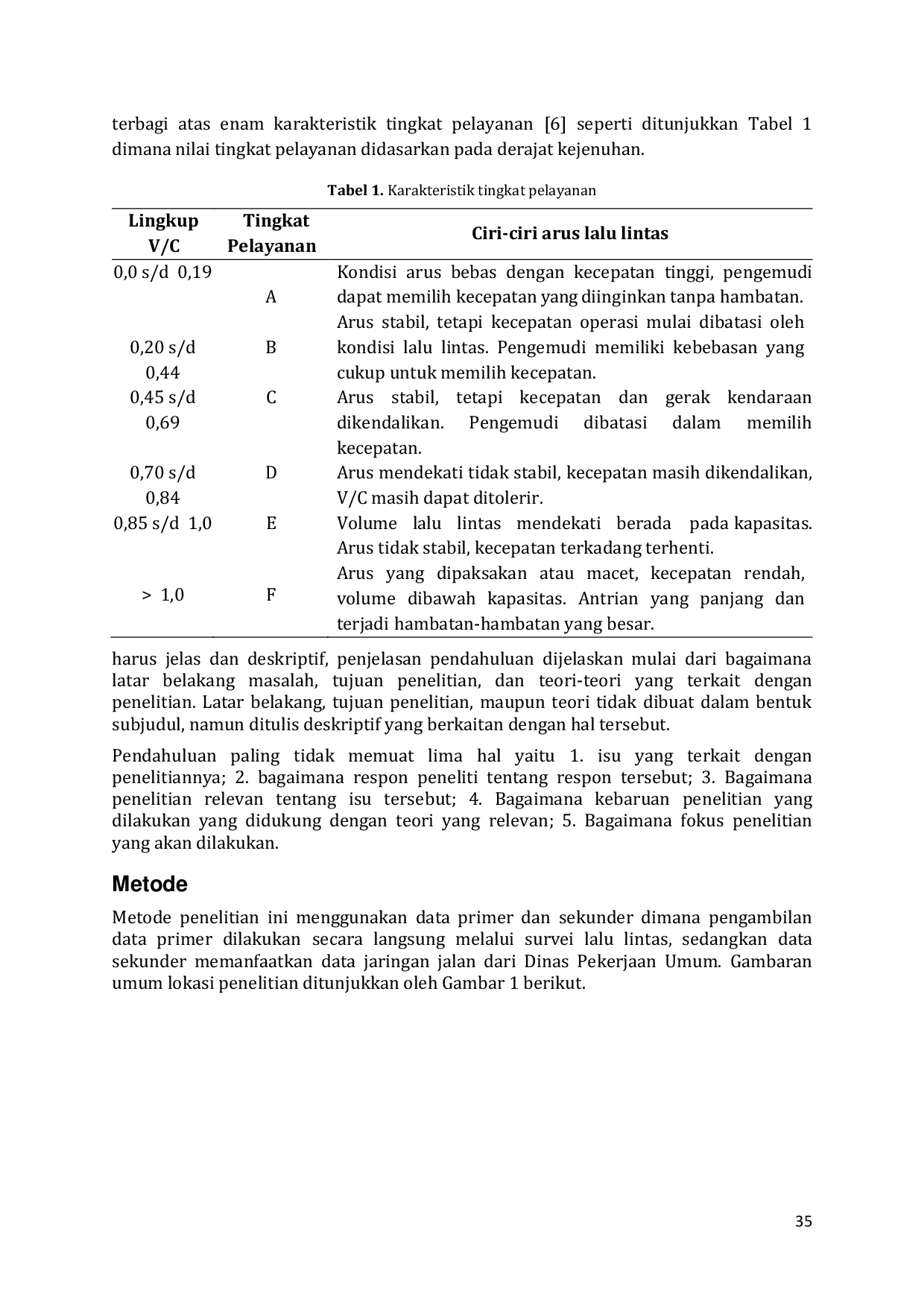 JURIS Evaluasi Tingkat Pelayanan Jalan Kawasan Pasar Pagi Kota Pangkalpinang