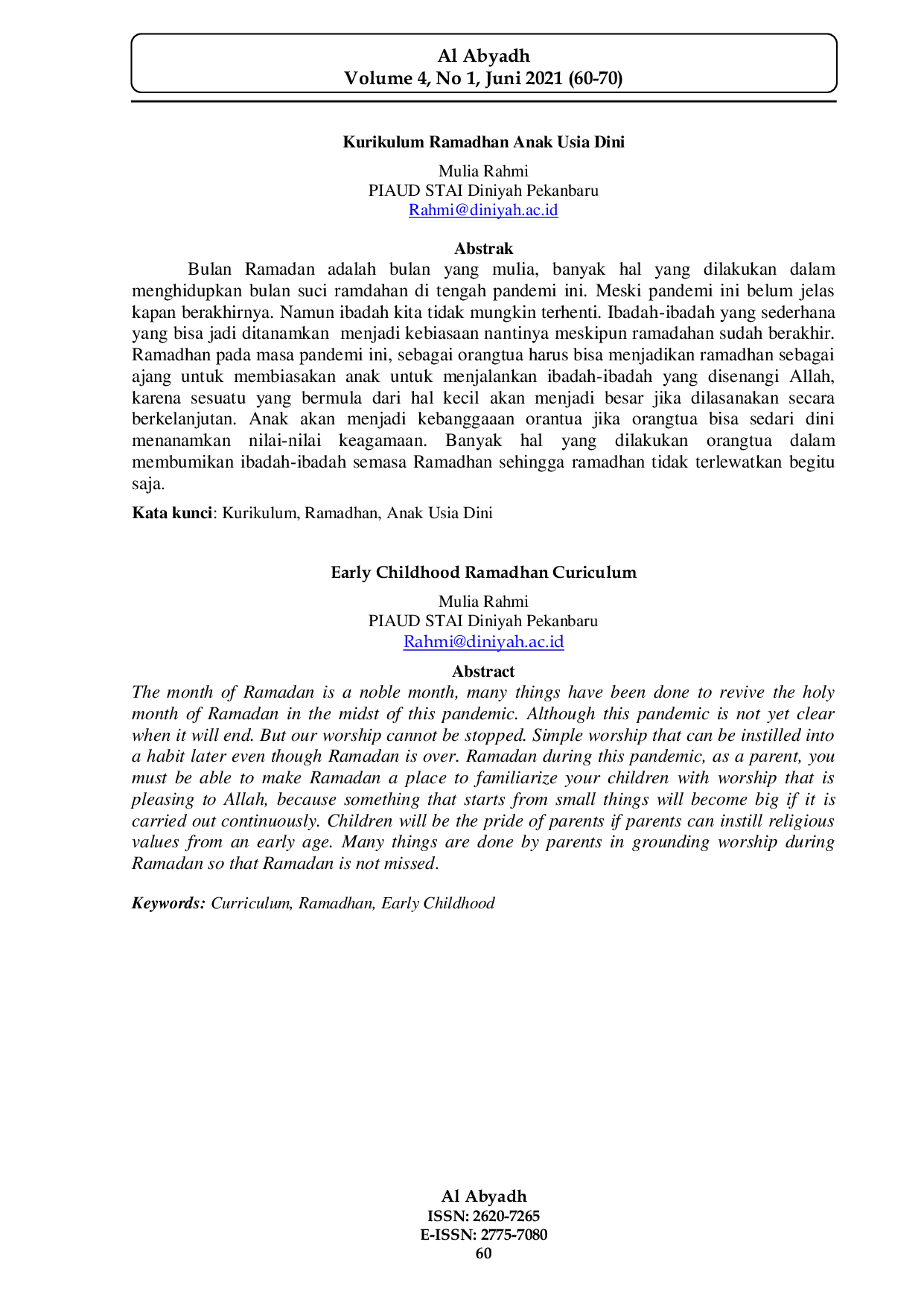 JURIS Kurikulum Ramadhan Anak Usia Dini