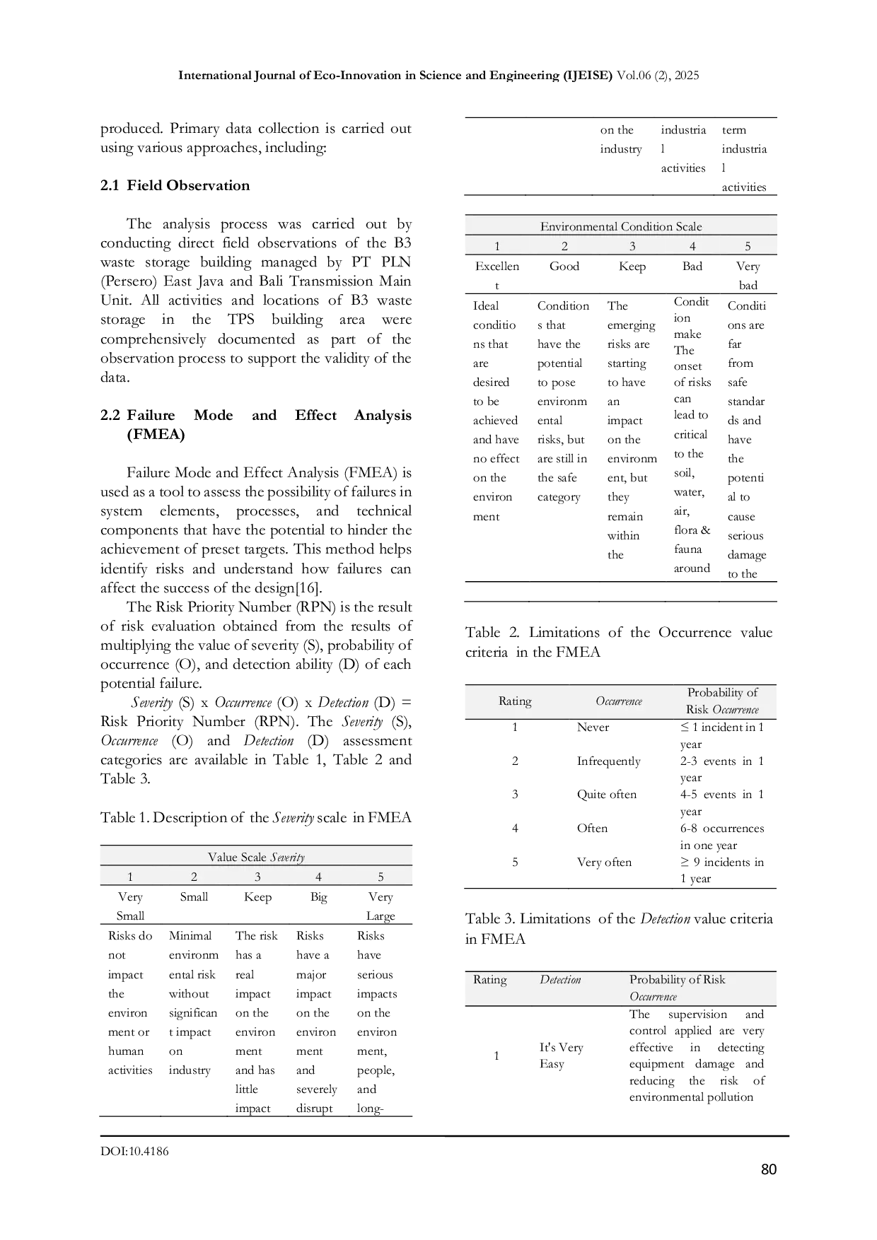 JURIS Risk Analysis of Temporary Storage of B3 Waste at PT PLN Persero Main Unit of Transmission in Eastern Java and Bali to the Environment with the Method Failure Mode and Effect Analysis FMEA