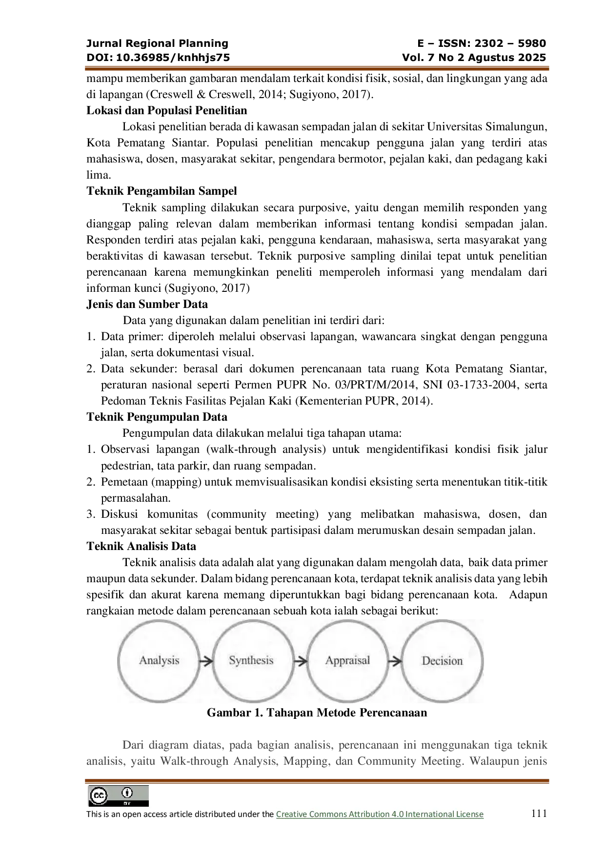 JURIS Perencanaan Dan Penataan Sempadan Jalan Di Kawasan Universitas Simalungun Kota Pematang Siantar