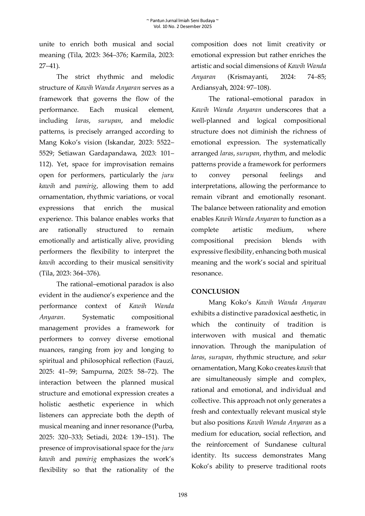 JURIS The Paradoxical Aesthetics of Kawih Wanda Anyaran by Mang Koko