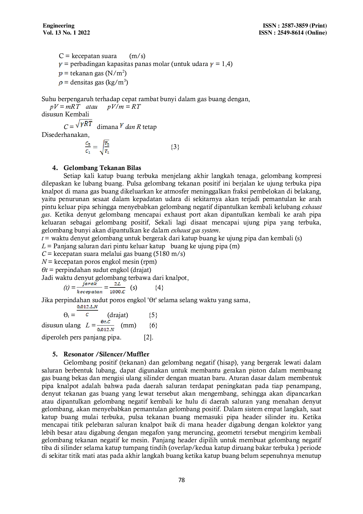 JURIS Rekayasa Rancangan Konstruksi Knalpot Tunggal Sistim Saluran Gas Buang Exhaust Silencer Muffler Pada Motor Pembakaran Dalam Sepeda Motor