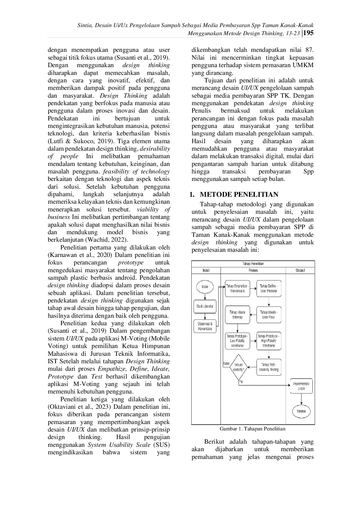 JURIS Desain UI UX Pengelolaan Sampah Sebagai Media Pembayaran SPP Taman Kanak Kanak Menggunakan Metode Design Thinking