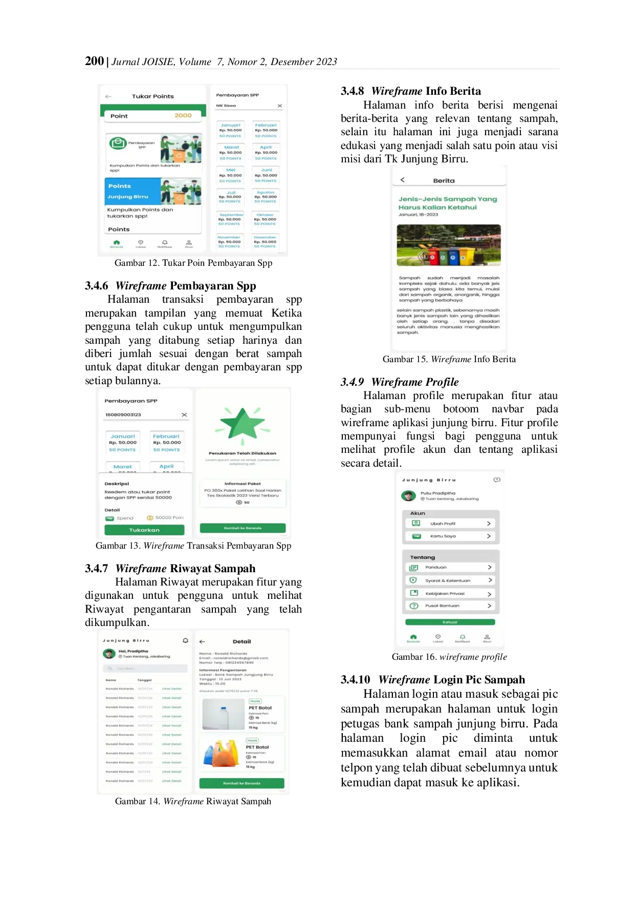 JURIS Desain UI UX Pengelolaan Sampah Sebagai Media Pembayaran SPP Taman Kanak Kanak Menggunakan Metode Design Thinking