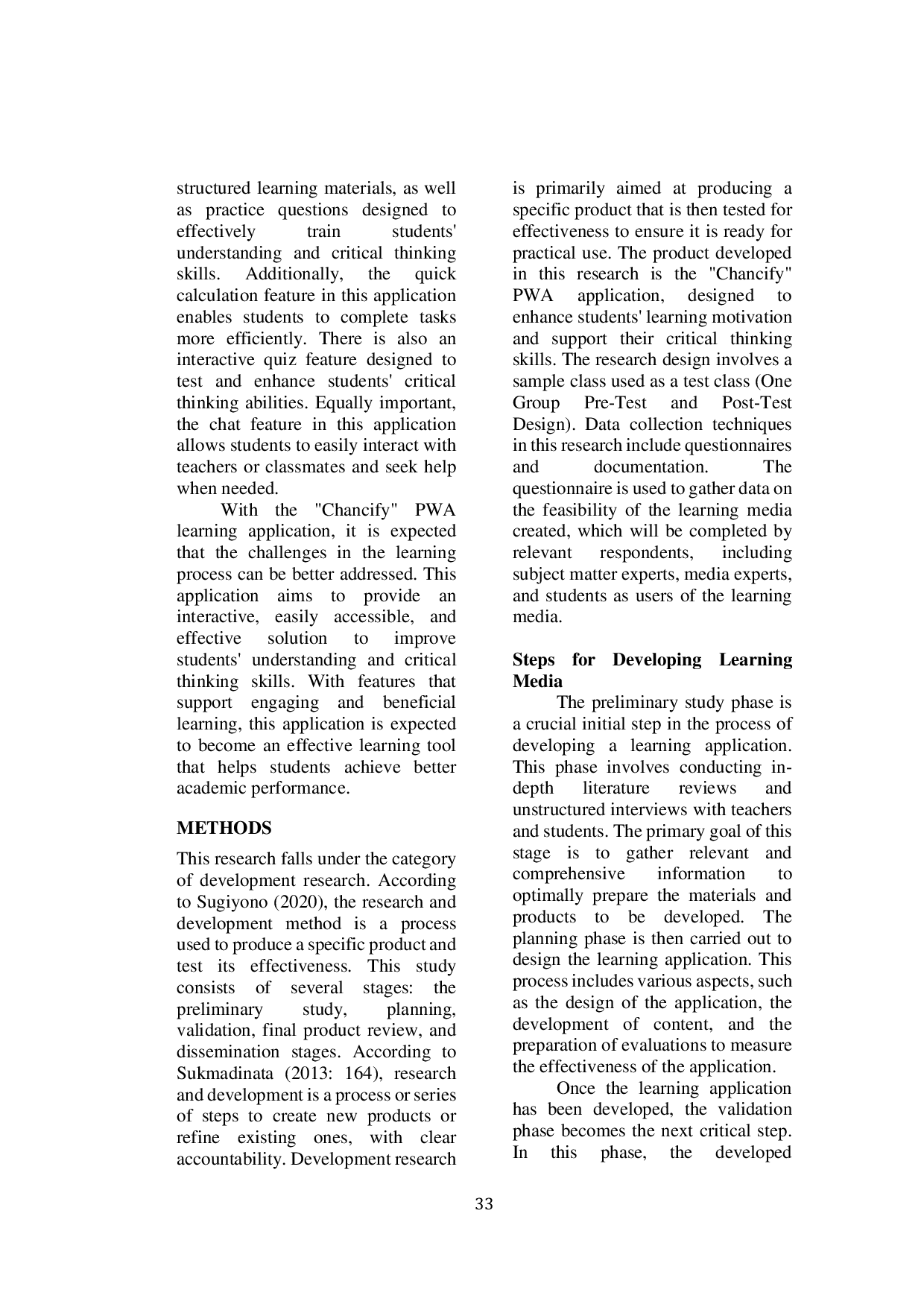 JURIS Chancify PWA Progressive Web App Learning Application to Enhance Motivation and Support Critical Thinking Skills