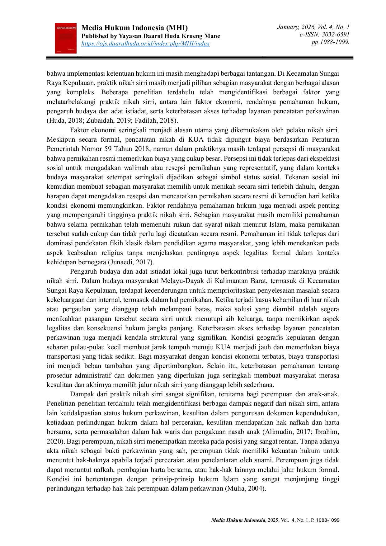 JURIS Pencatatan Nikah Sirri dalam Perspektif Hukum Islam Studi Kasus di Kecamatan Sungai Raya Kepulauan Kabupaten Bengkayang