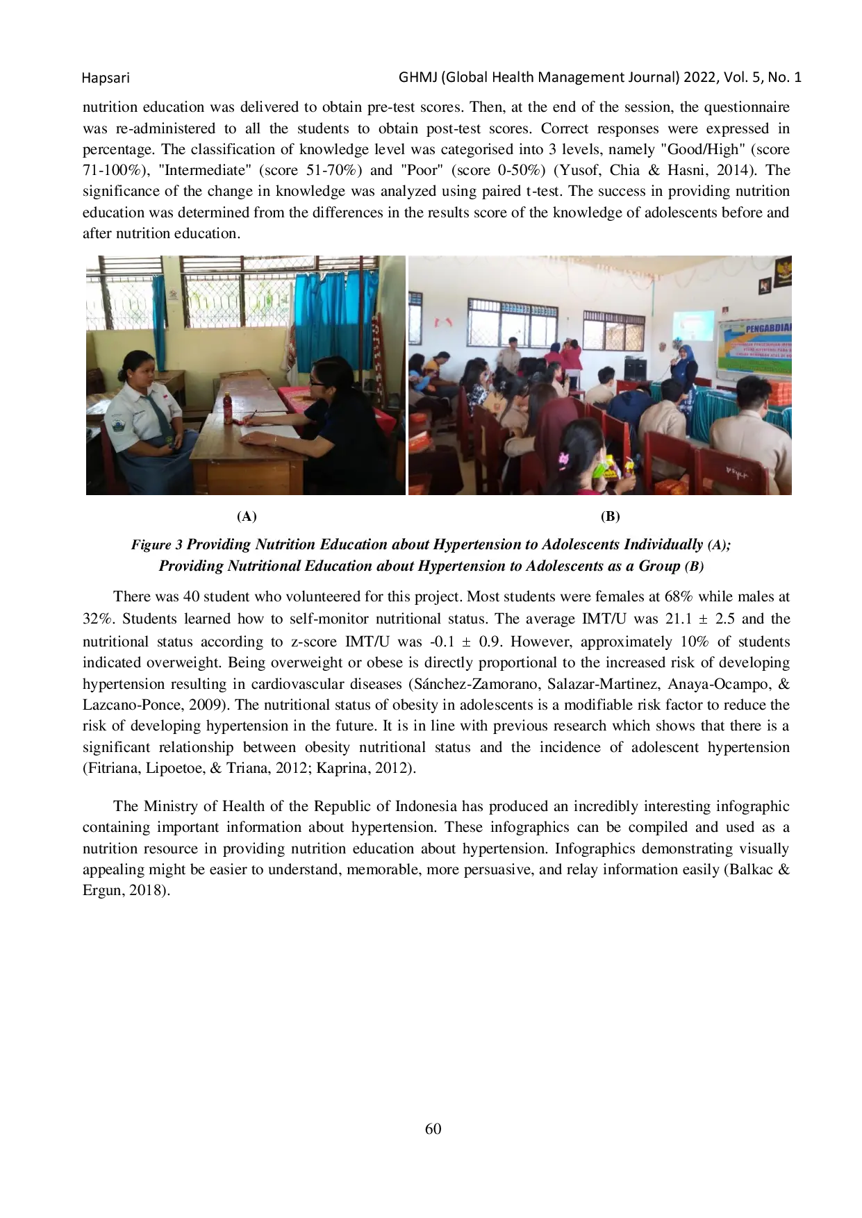 juris How education on nutrition increases knowledge of hypertension among the adolescents